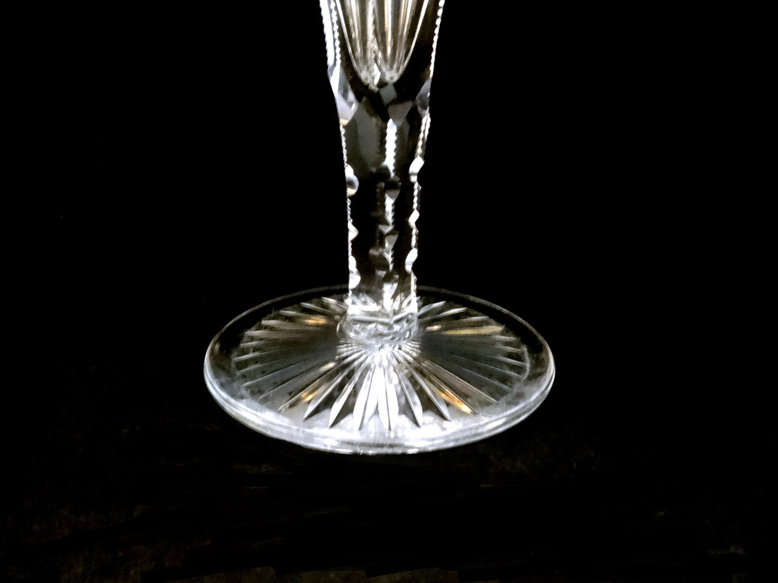 American Brilliant ABP Large 14″ Cut Glass Trumpet Vase Sawtooth Rim