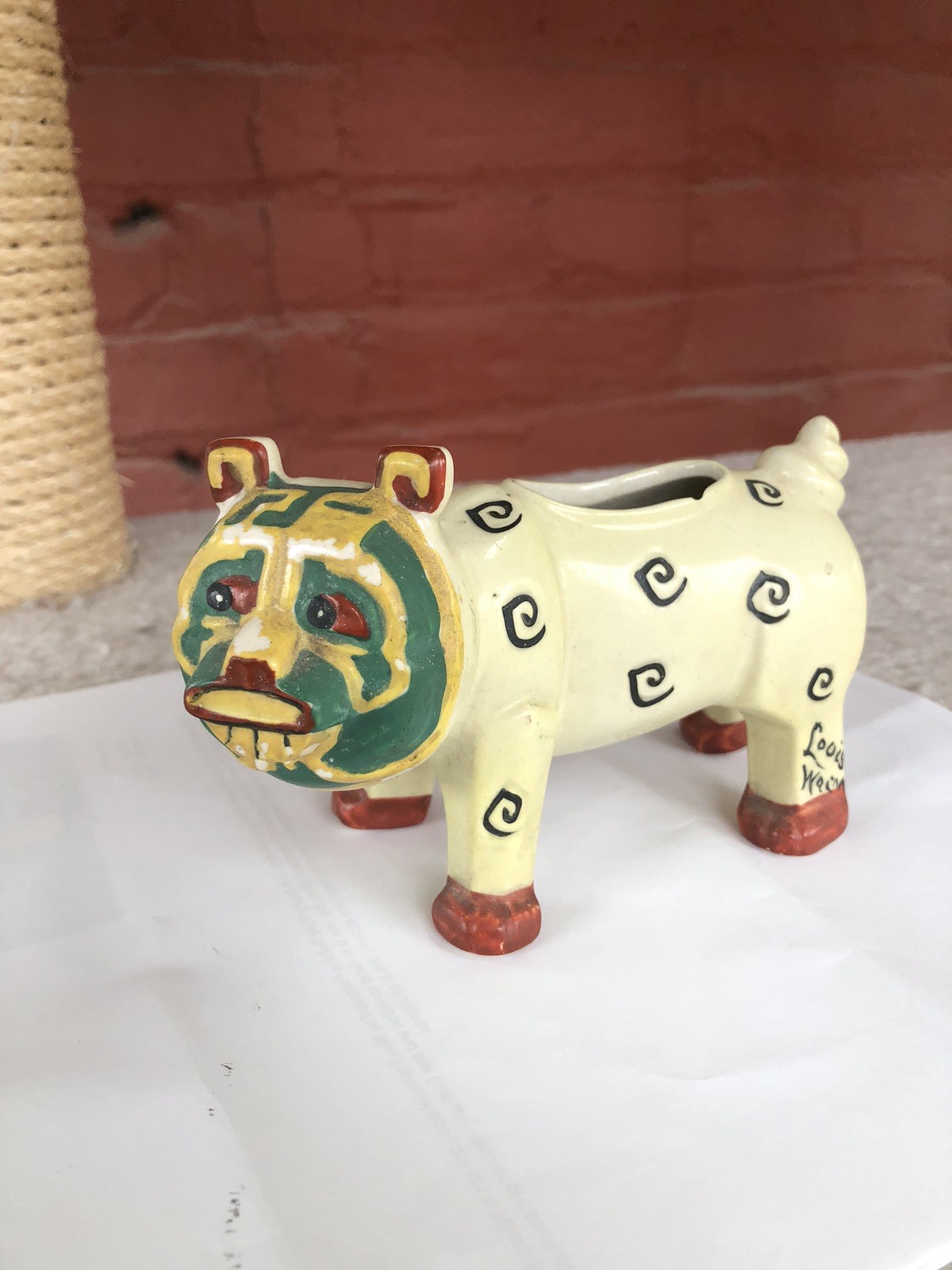 VERY RARE 1914 LOUIS WAIN “LUCKY BULLY BULLDOG” VASE**NICE UNRESTORED ORIGINAL**