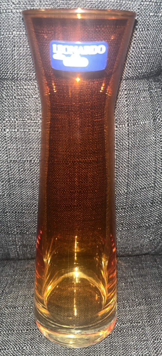 Leonardo Glass Orange Vase 7 3/4″ (20 Cm)