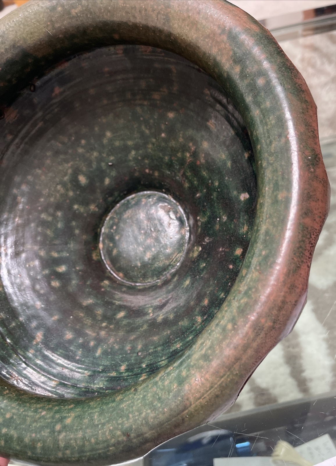 VTG 85’ Arts And Crafts Pottery Cut Out Design Flying Saucer Vessel Bowl Signed