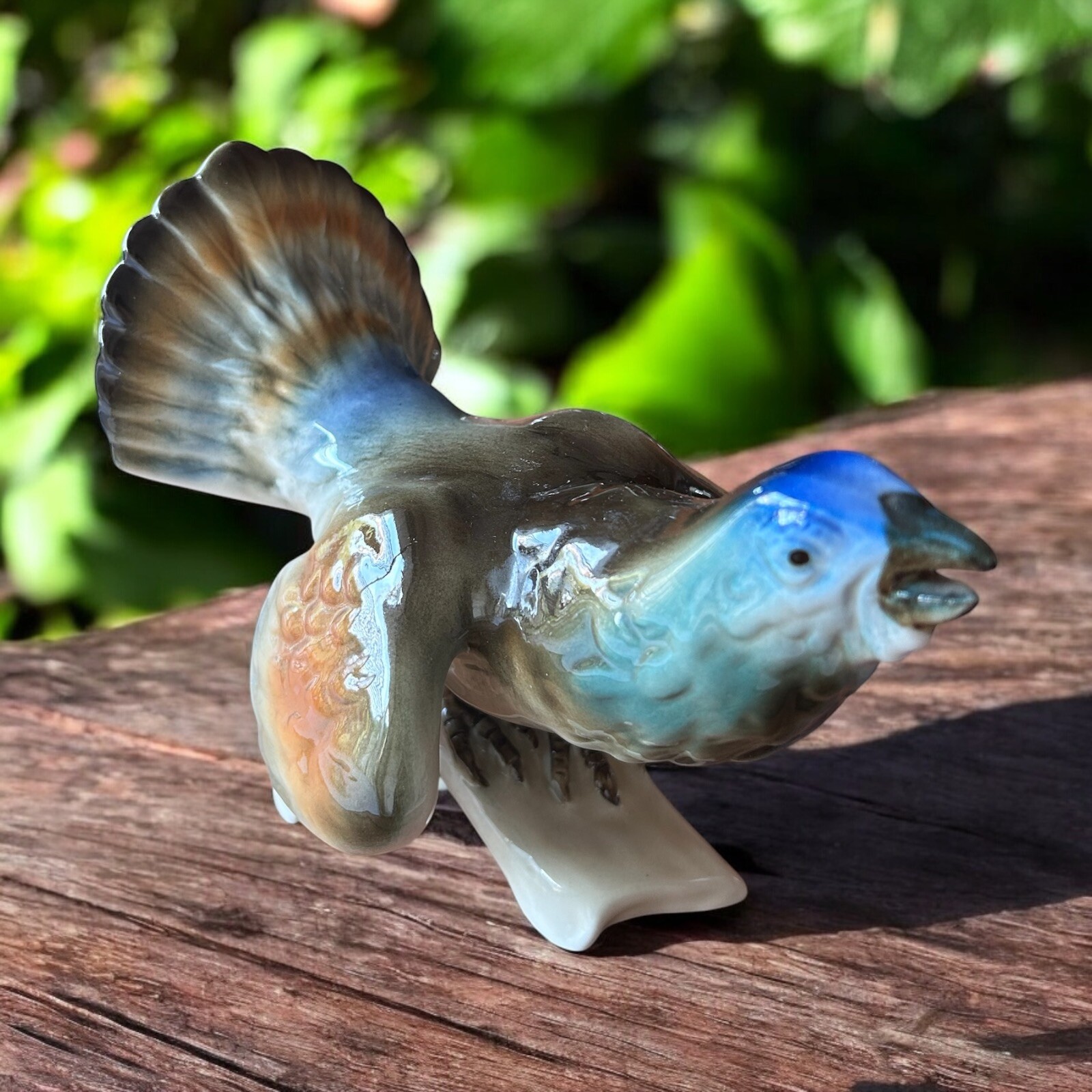 Royal Dux Vintage Bohemian Czech Porcelain Wild Pheasant Bird Statue Model 399