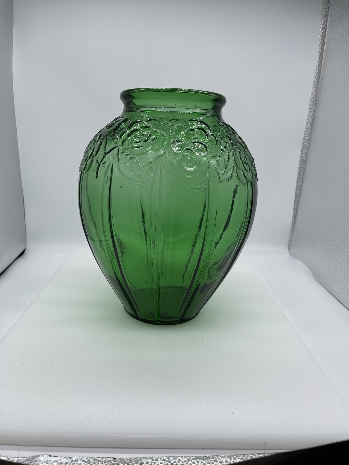 Niemen Stolle Vintage Art Deco Large Vase Transparent 1920-1949 Poland