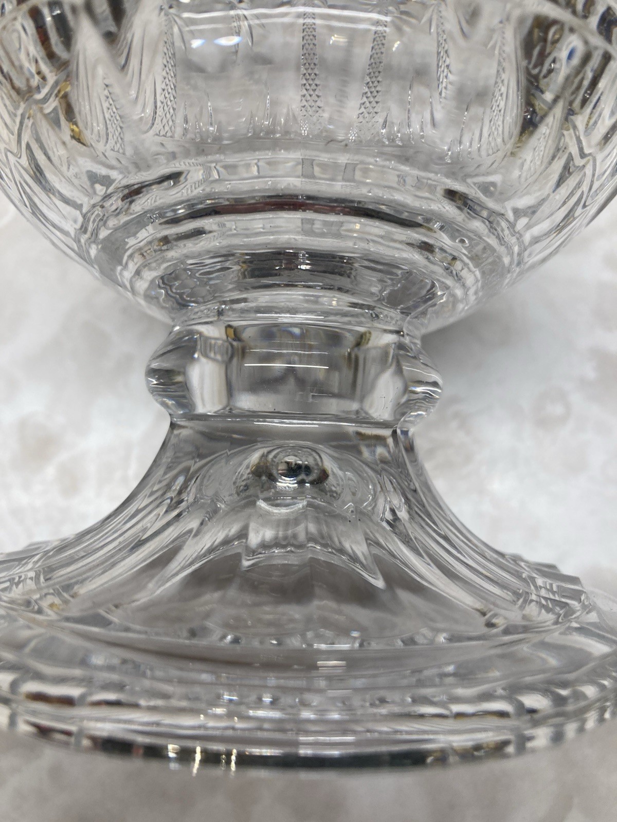 Godinger Palm Tree Elegant Open Hurricane Crystal Glass Vase 7.5 X 5.5”