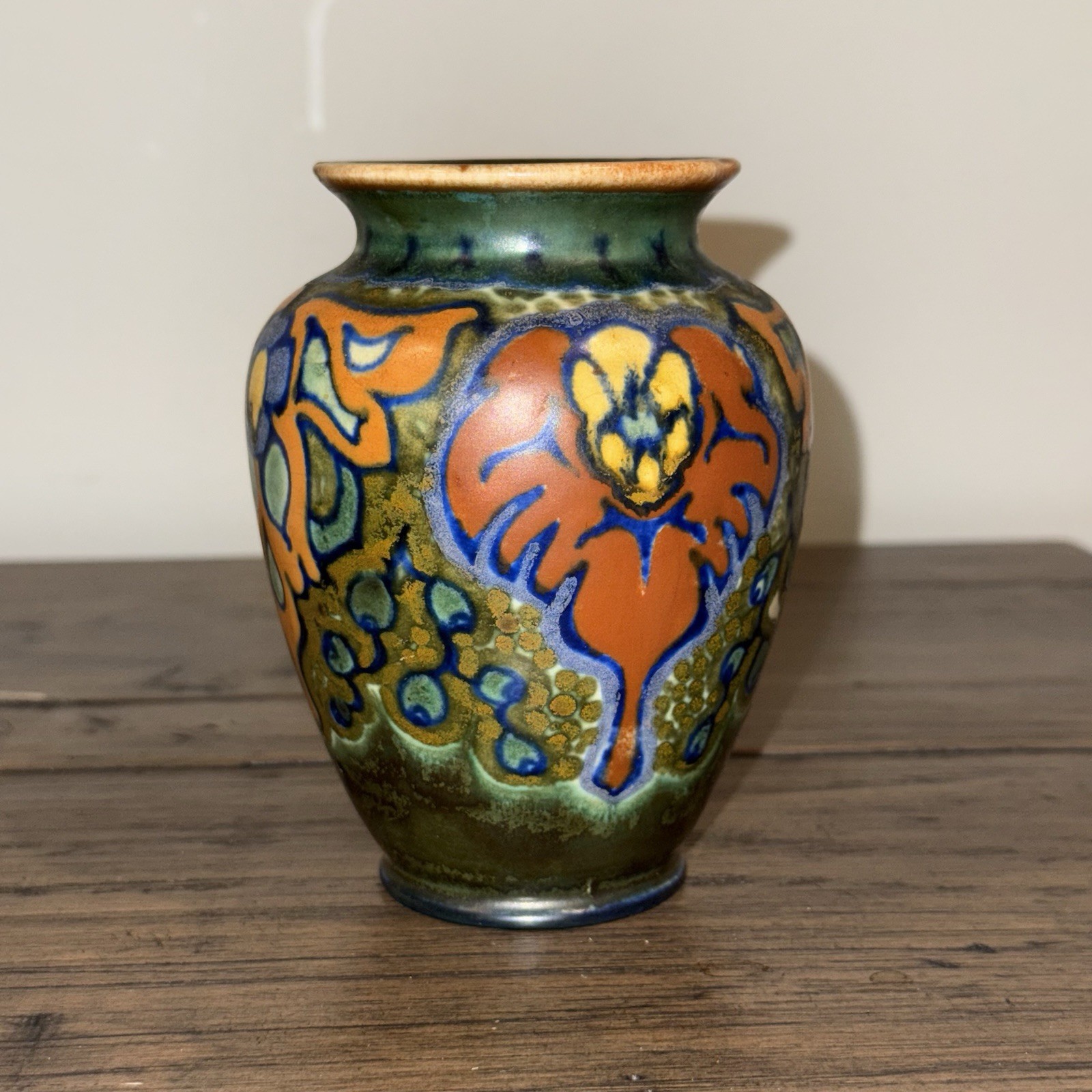 Gouda Holland 562 “Francis” Art Pottery Vase Hand Painted Dutch Deco c.1920s