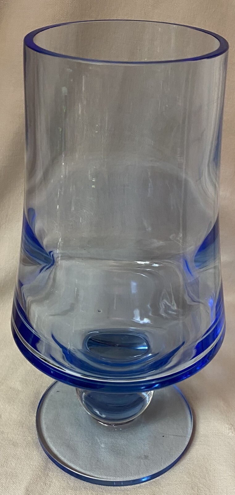 Swedish Optic Copen Blue Pagoda Vase 10″ Tiffin Glass Company