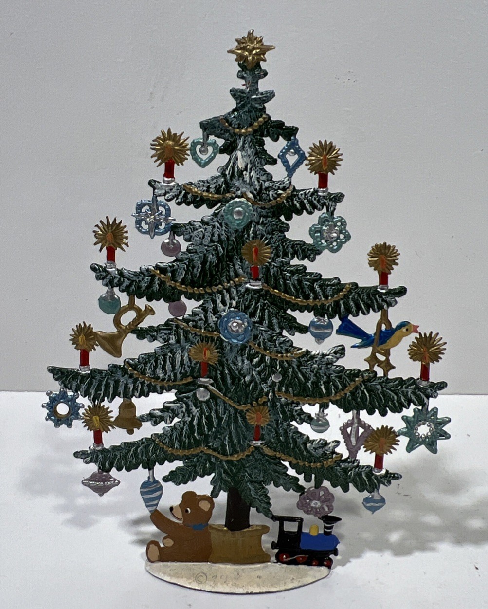 Wilhelm Schweizer Christmas Tree German Pewter 5 1/2” & Angel Girl W/ Presents
