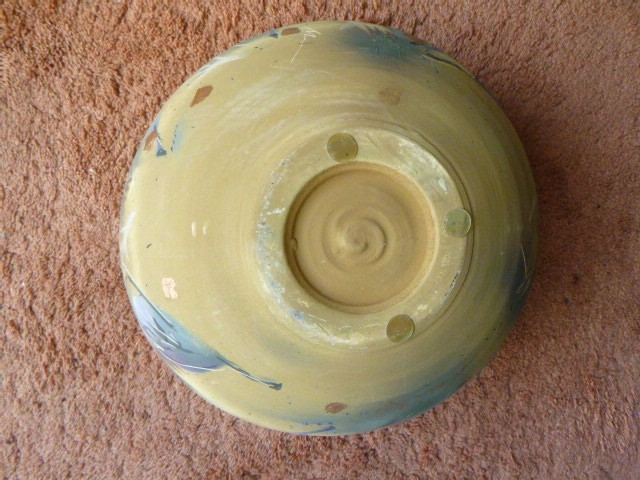 Large Mid Century Modern Studio signed Laura Ross Art Pottery Rotund Round Vase