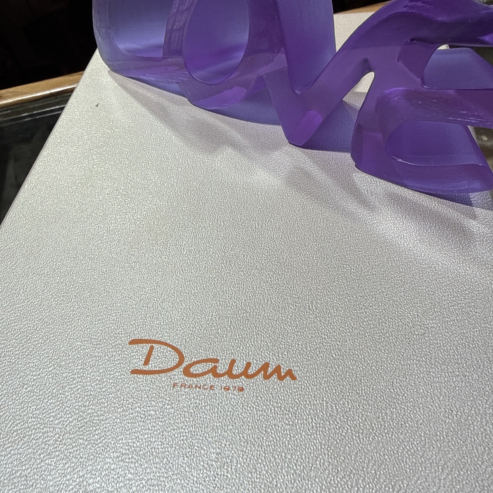 DAUM CRYSTAL TRUE LOVE ULTRAVIOLET FIGURINE Valentines Gift