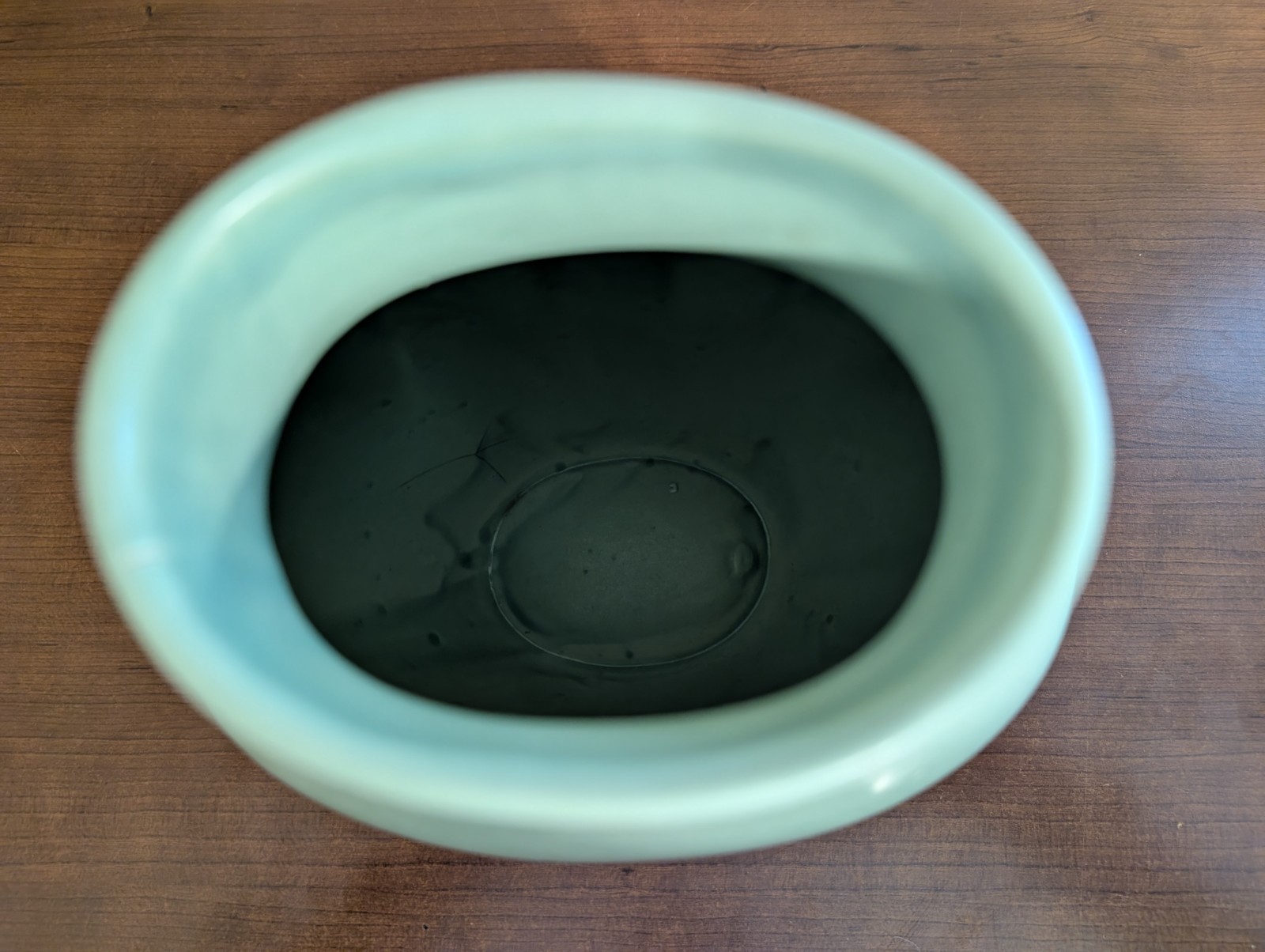 Vintage Hyalyn 311 Pottery Art Deco Matte Pastel Green Oval USA*MCM Vase Signed