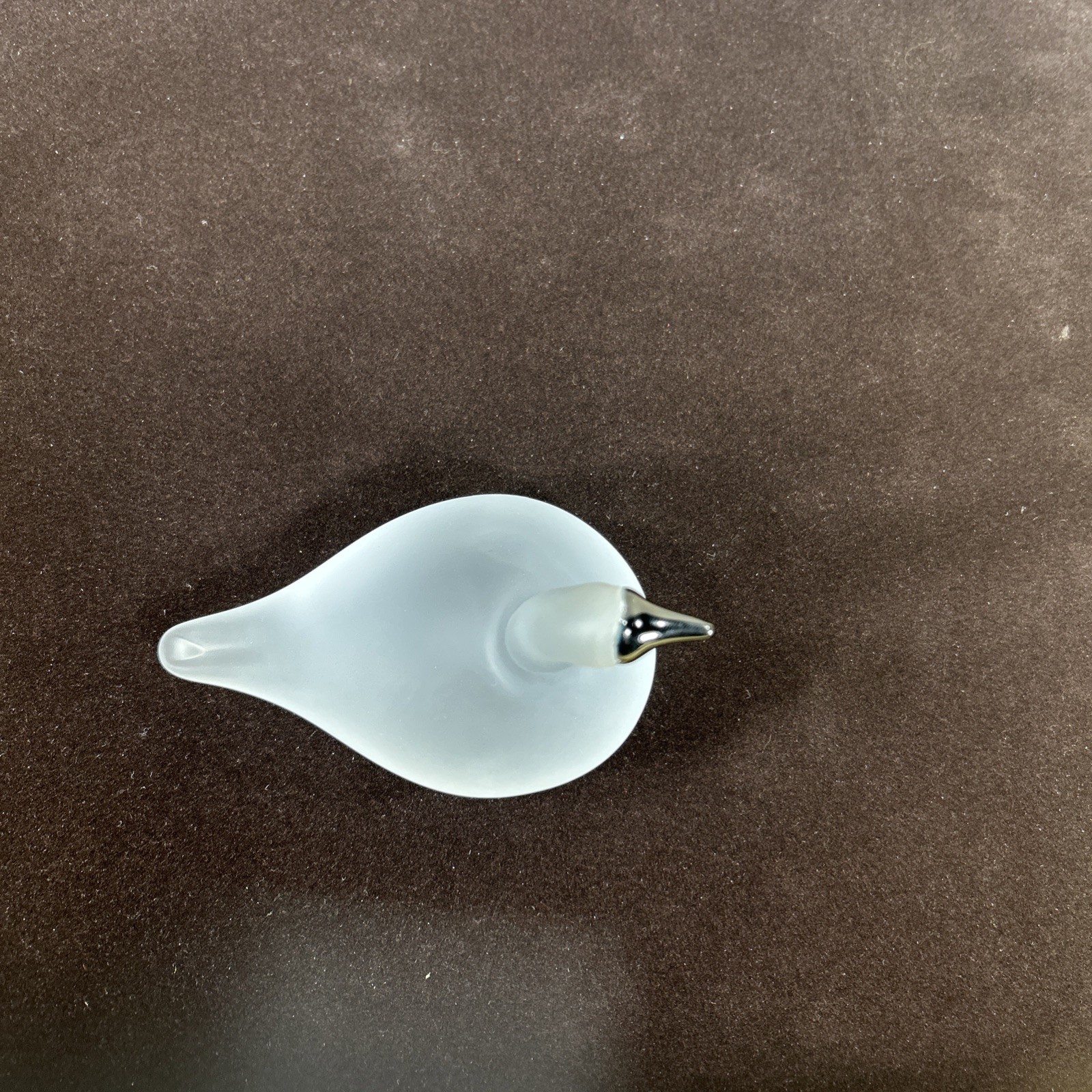 Iittala Frosted Snow Goose Signed Oiva Toikka Nuutajavi Finland Blown Art Glass