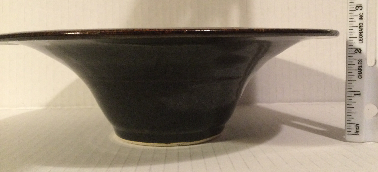 Vtg. Takata studio Pottery Ikebana bowl w/removeable floral frog approx. 8″ dia.