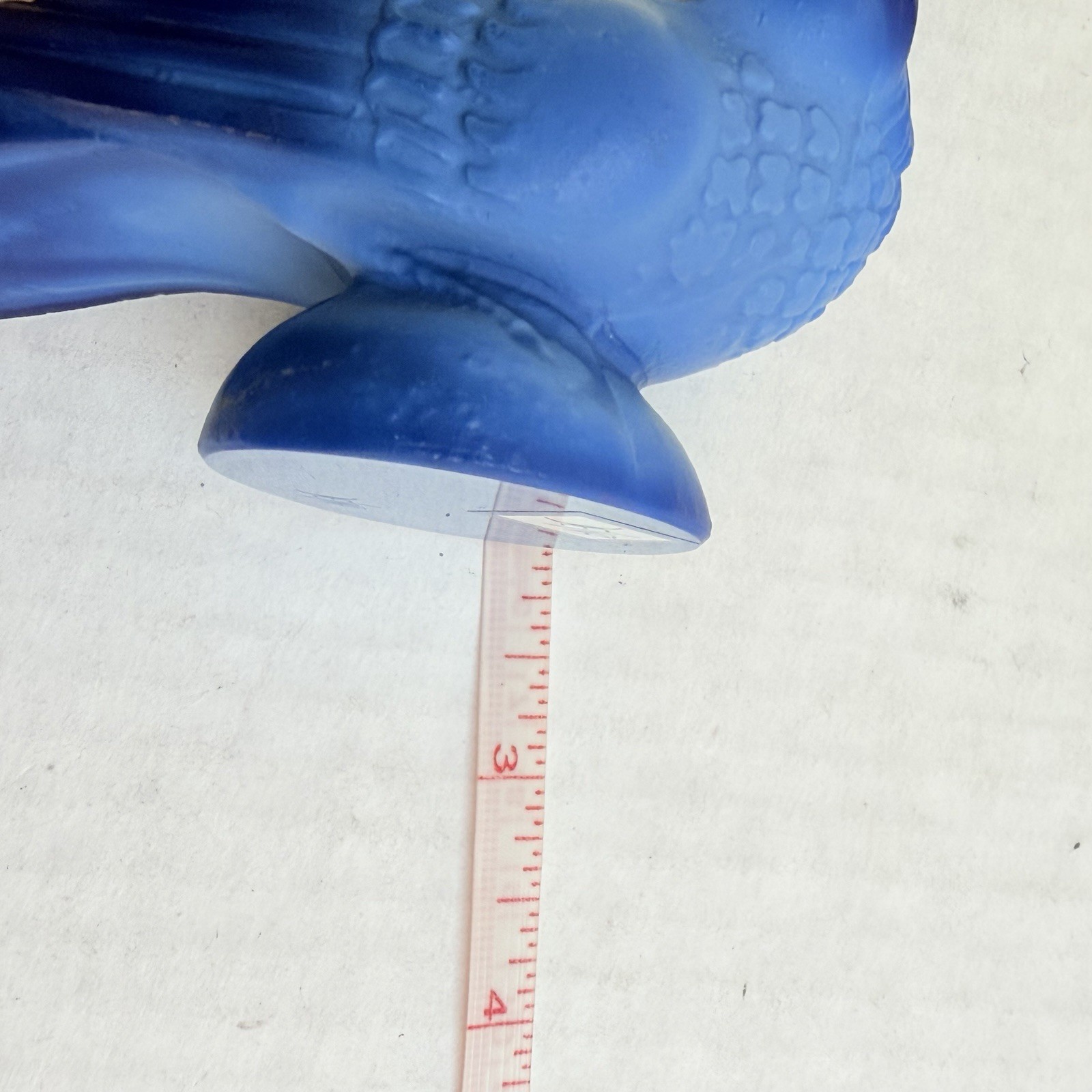 Sparrow Signed Desna Bohemia Czech Art Deco Glass Crystal Blue Bird Handcrafted