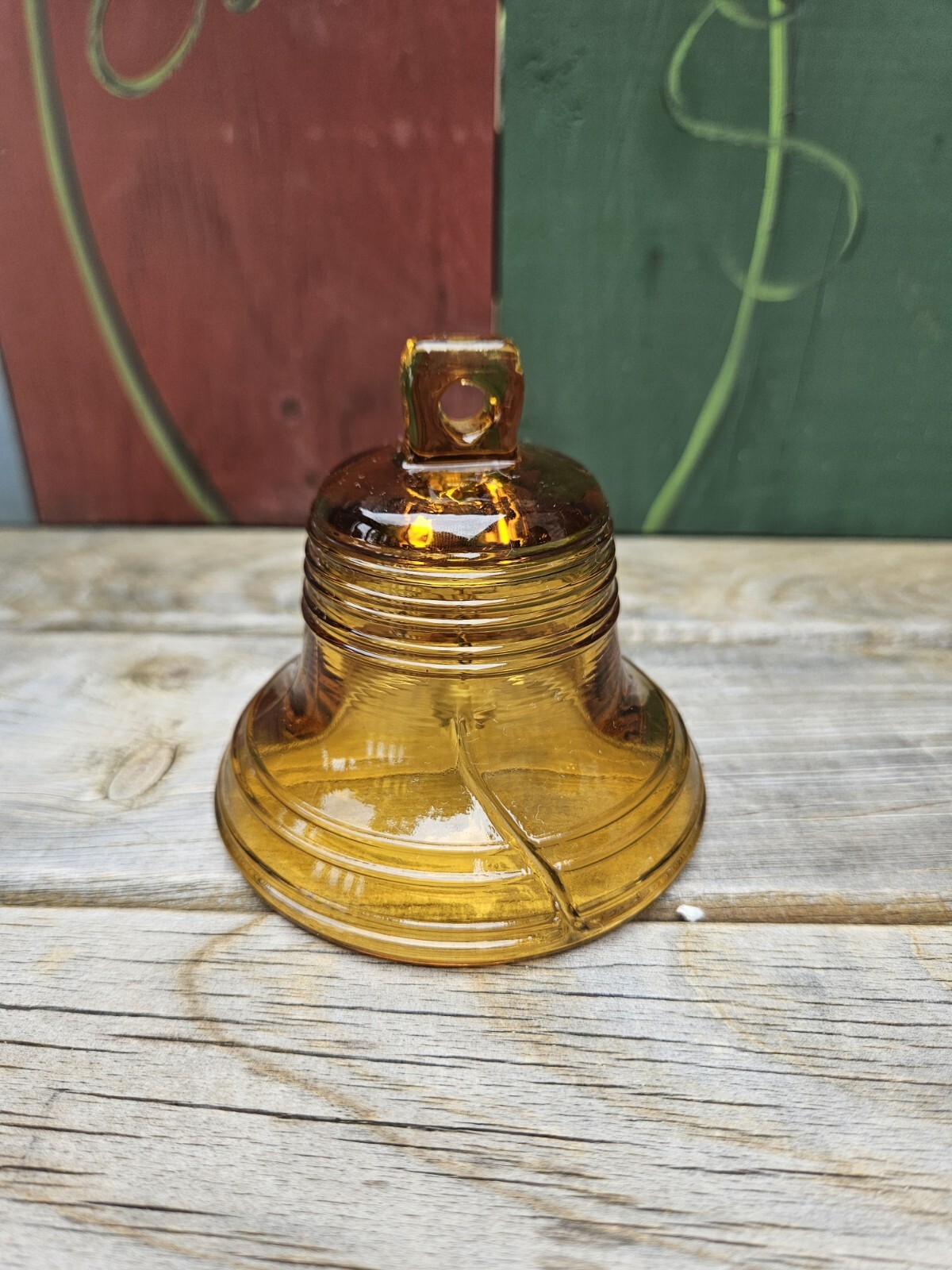 Vintage Viking Glass 1976 Commemorative Liberty Bell In Amber ~3.5″ Tall