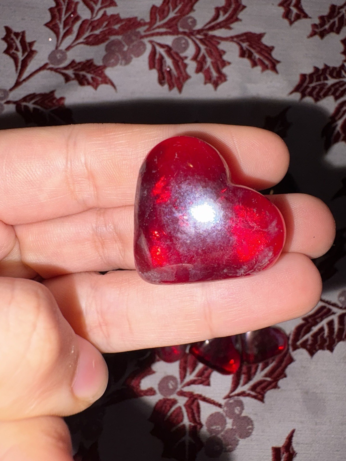 Ruby Small Glass Blown Hearts. For A Vase, Fishbowl, Or Any Decor
