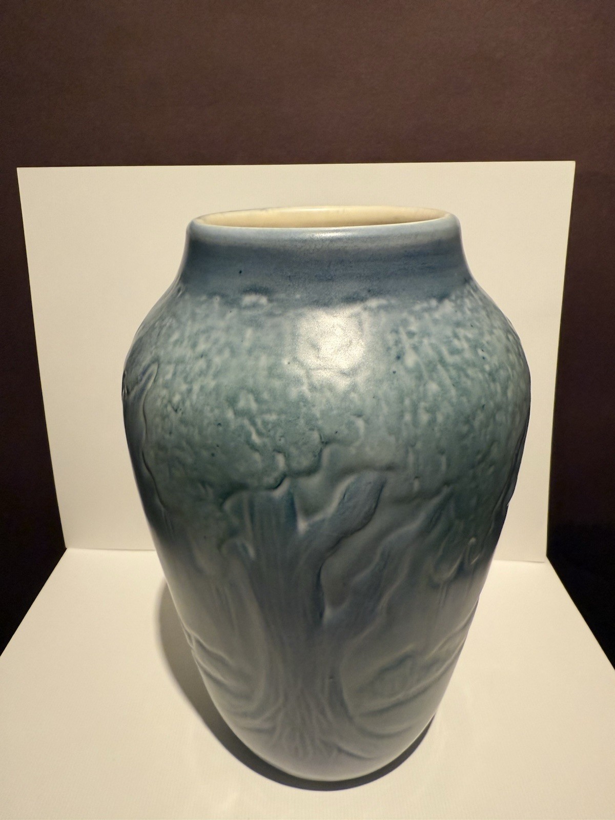 Ephraim Faience Moonlight Landscape Newcomb Style Stamped On Base Kevin Hicks 8”