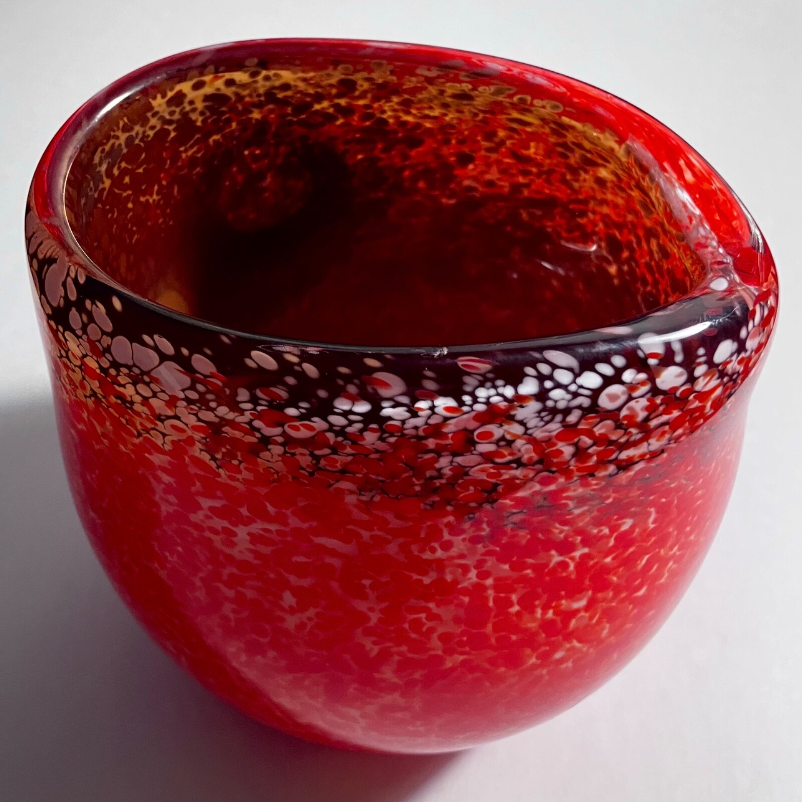 ZALLIQUE STUDIO Magma Vase / Unique Vintage American Art Glass / Slight Defects