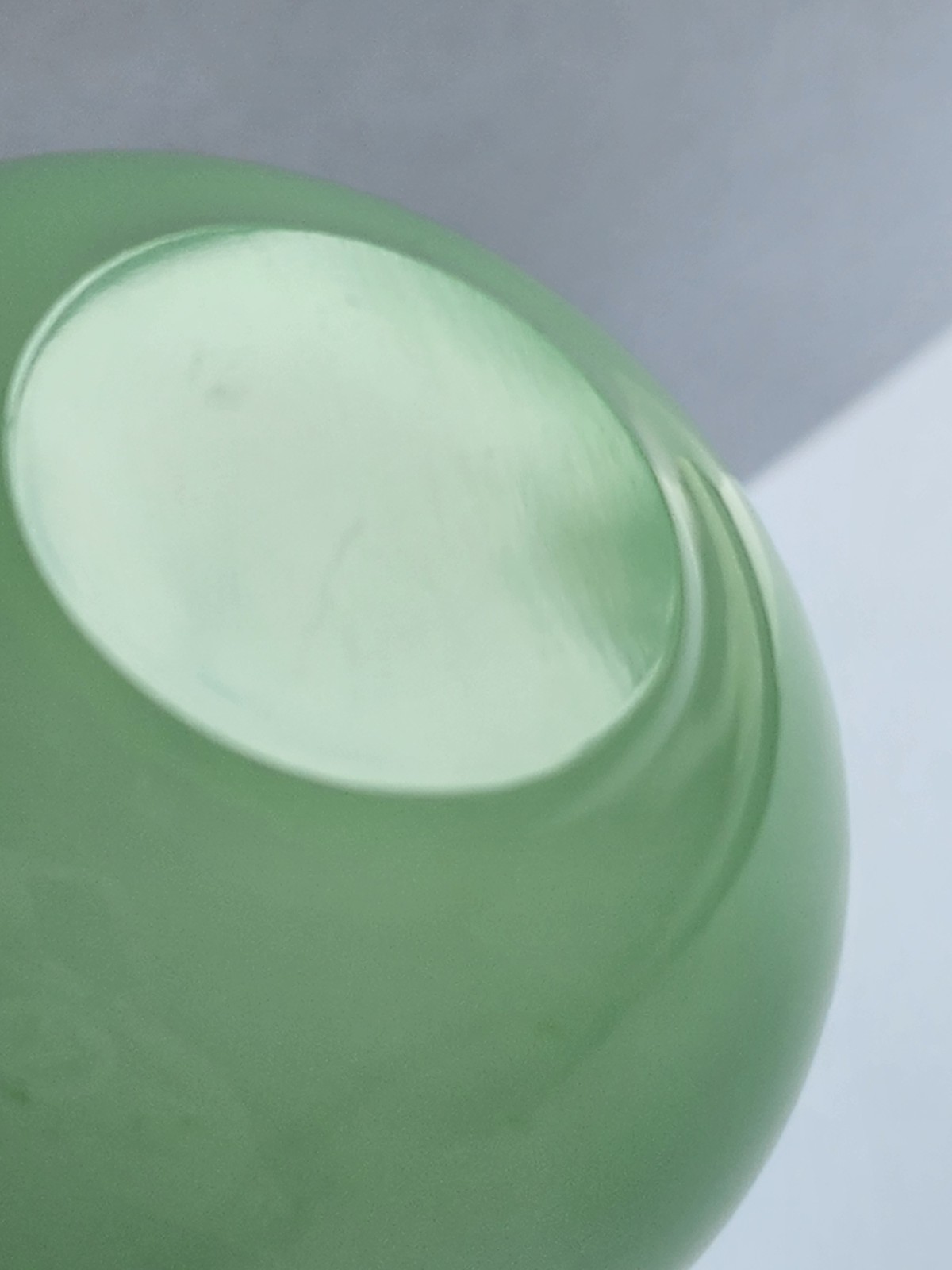 Small Miniature Jade Jadite Green Opaline Glass Vase Made in Italy for Gumps