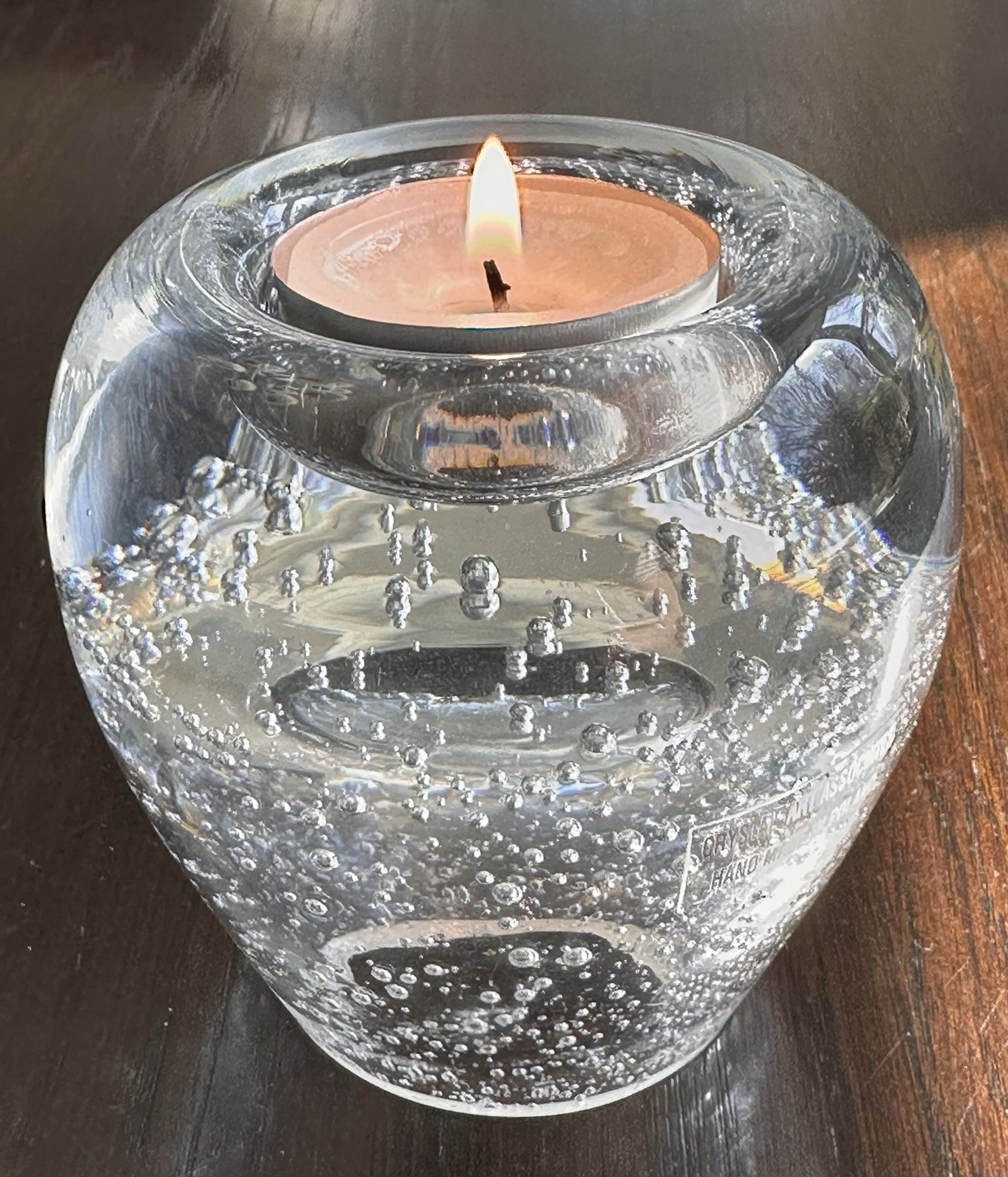 Royal Limited Crystal Controlled Bubble Votive Candle Holder 3.25” X 3″ Poland