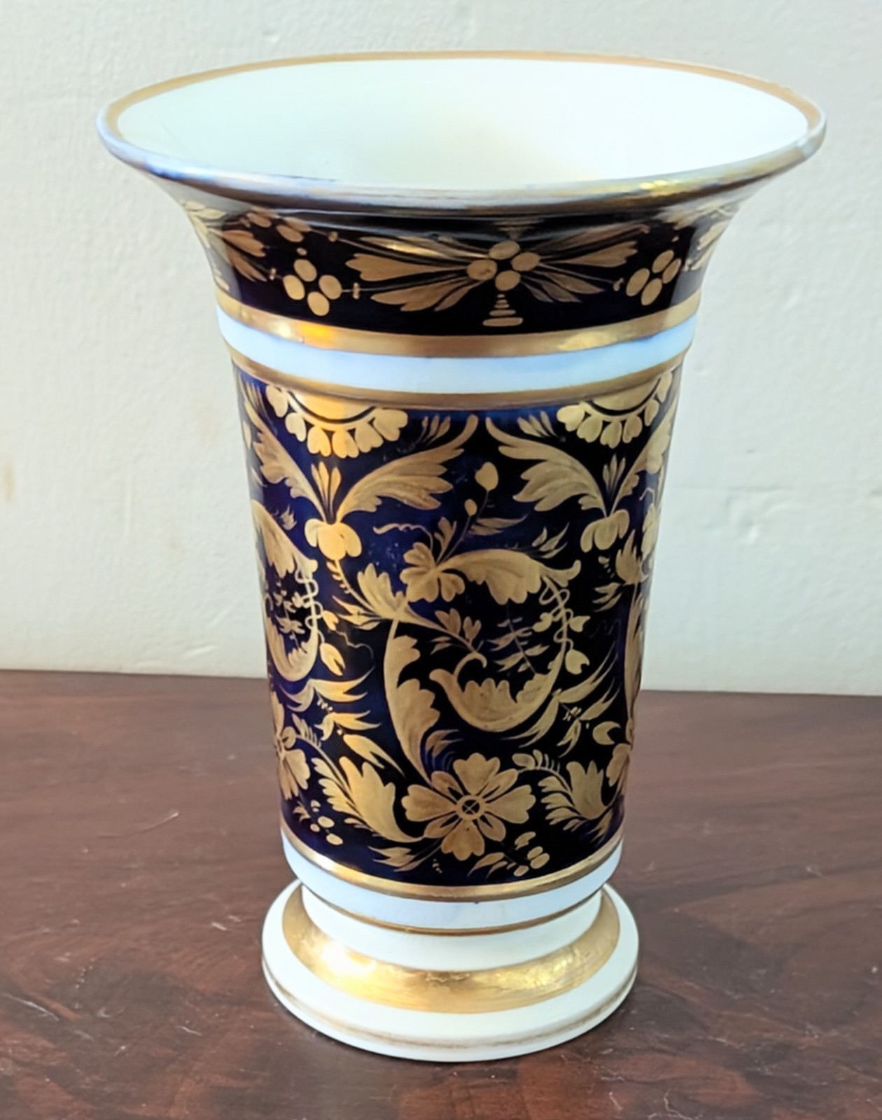 Antique 1806-1825 Derby Blue Ground and Gilded Spill Vase