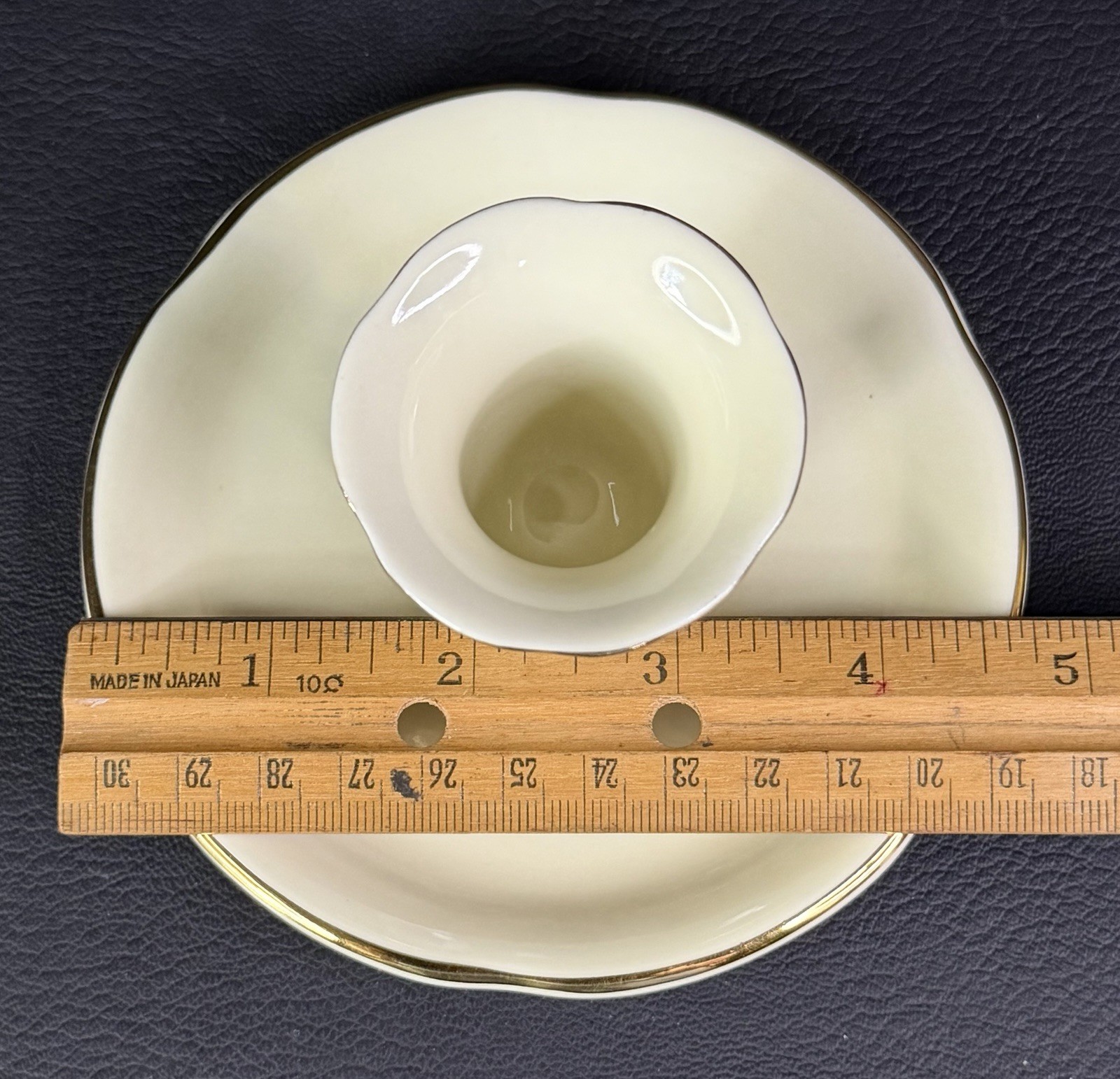 Pair Jewel Tea Hall Autumn Leaf Club Handled Candle Holders 1988