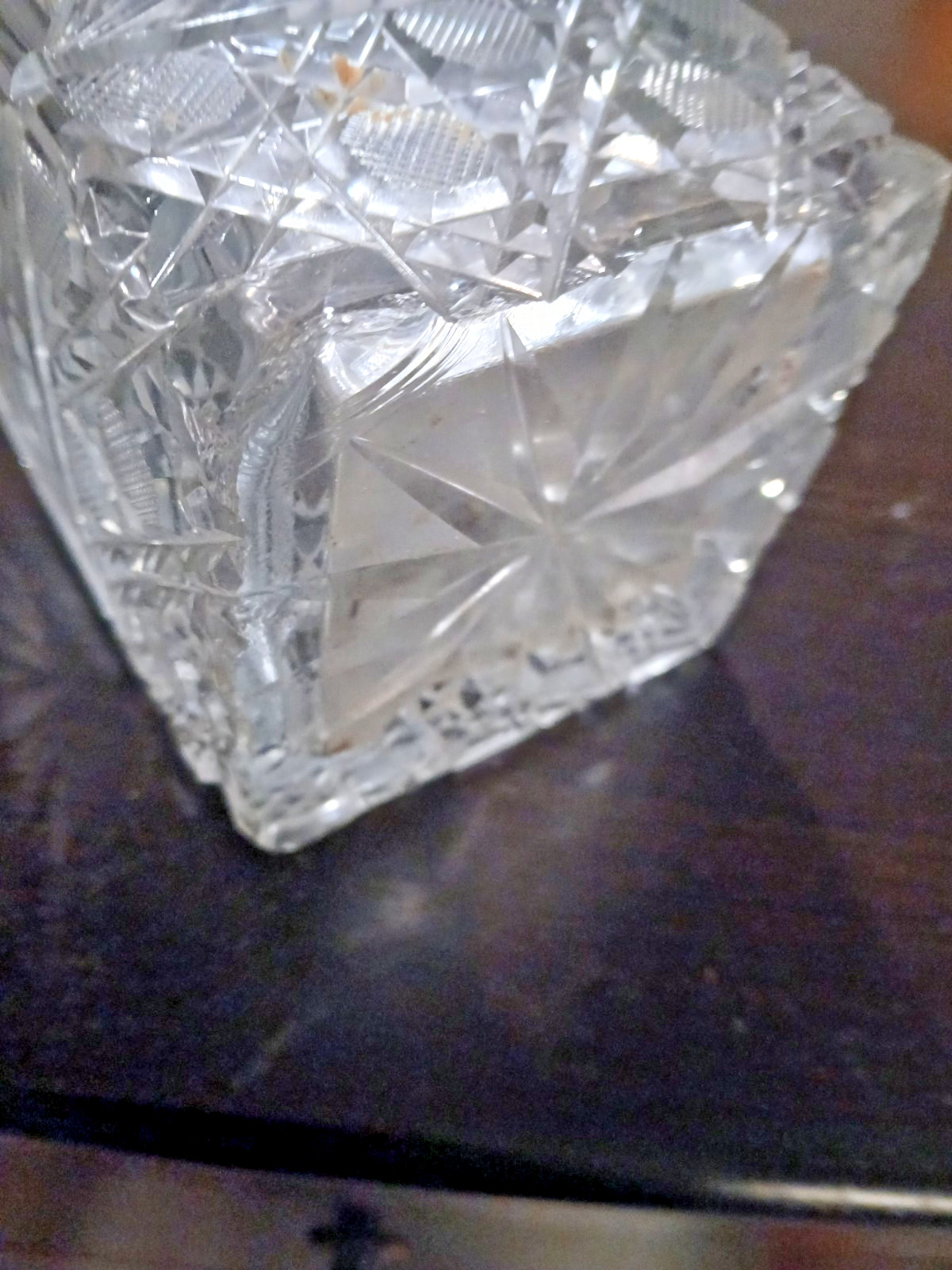 12″ Antique Brilliant Early American Pressed Cut Glass Vase
