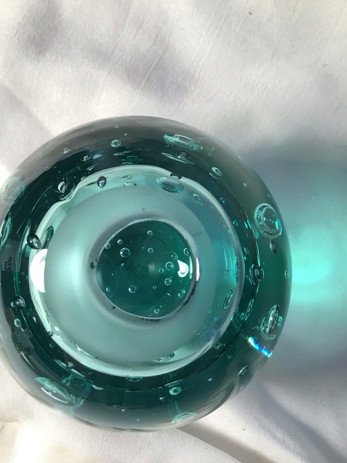 MMA Museum Of Modern Art Controlled Bubble Glass Paperweight Pen Holder/ Flower