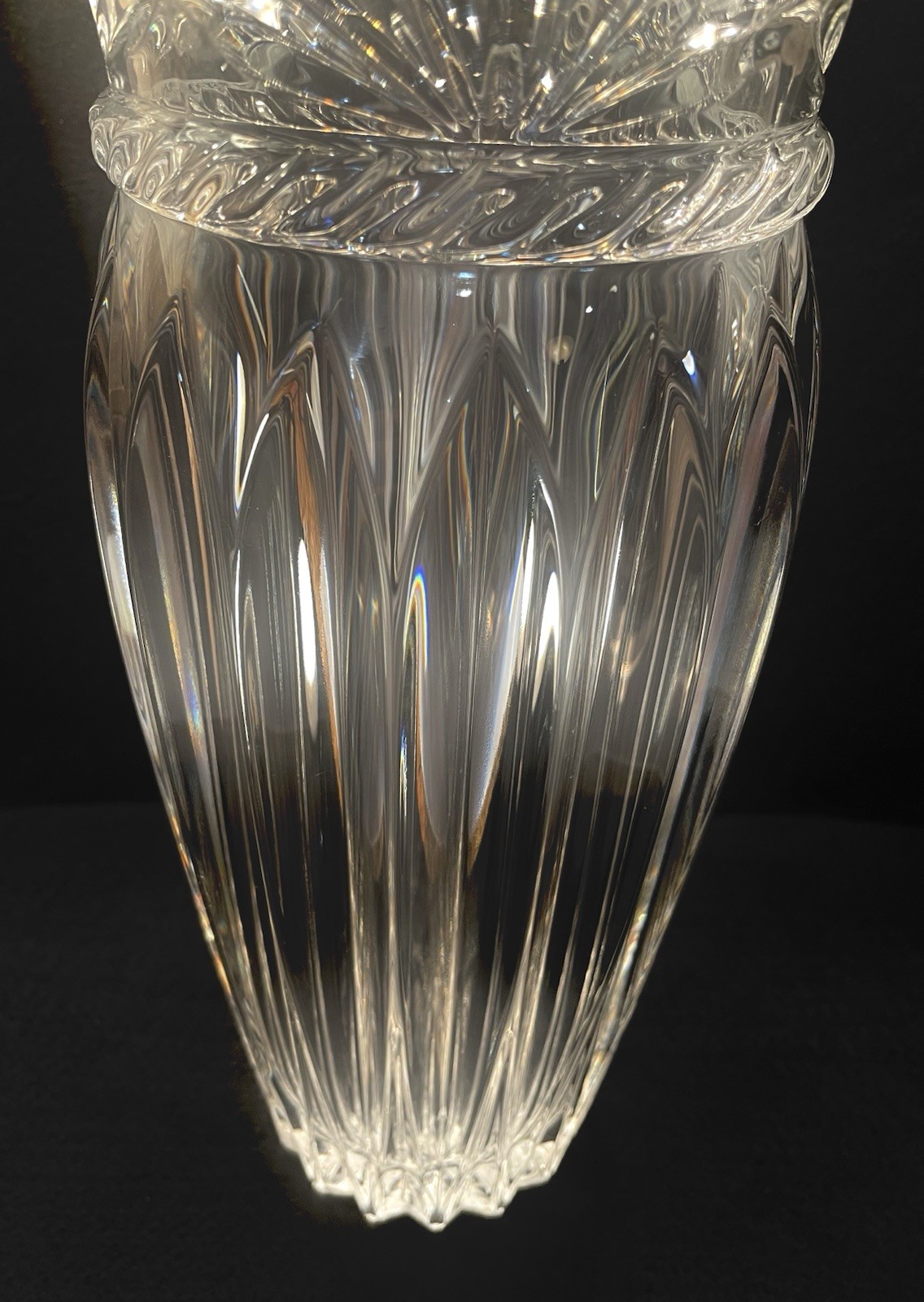 VTG Cristal d’Arques Romana Crystal Vase 11.5” France 24% Lead Cut Glass