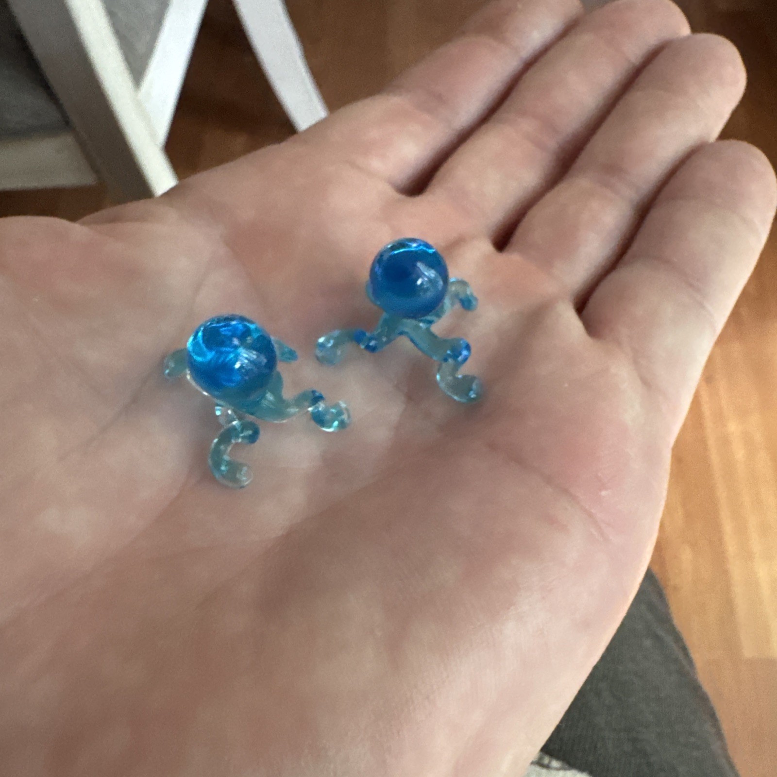 Miniature Hand Blown Glass Octopus Figurines Lampwork Art Glass
