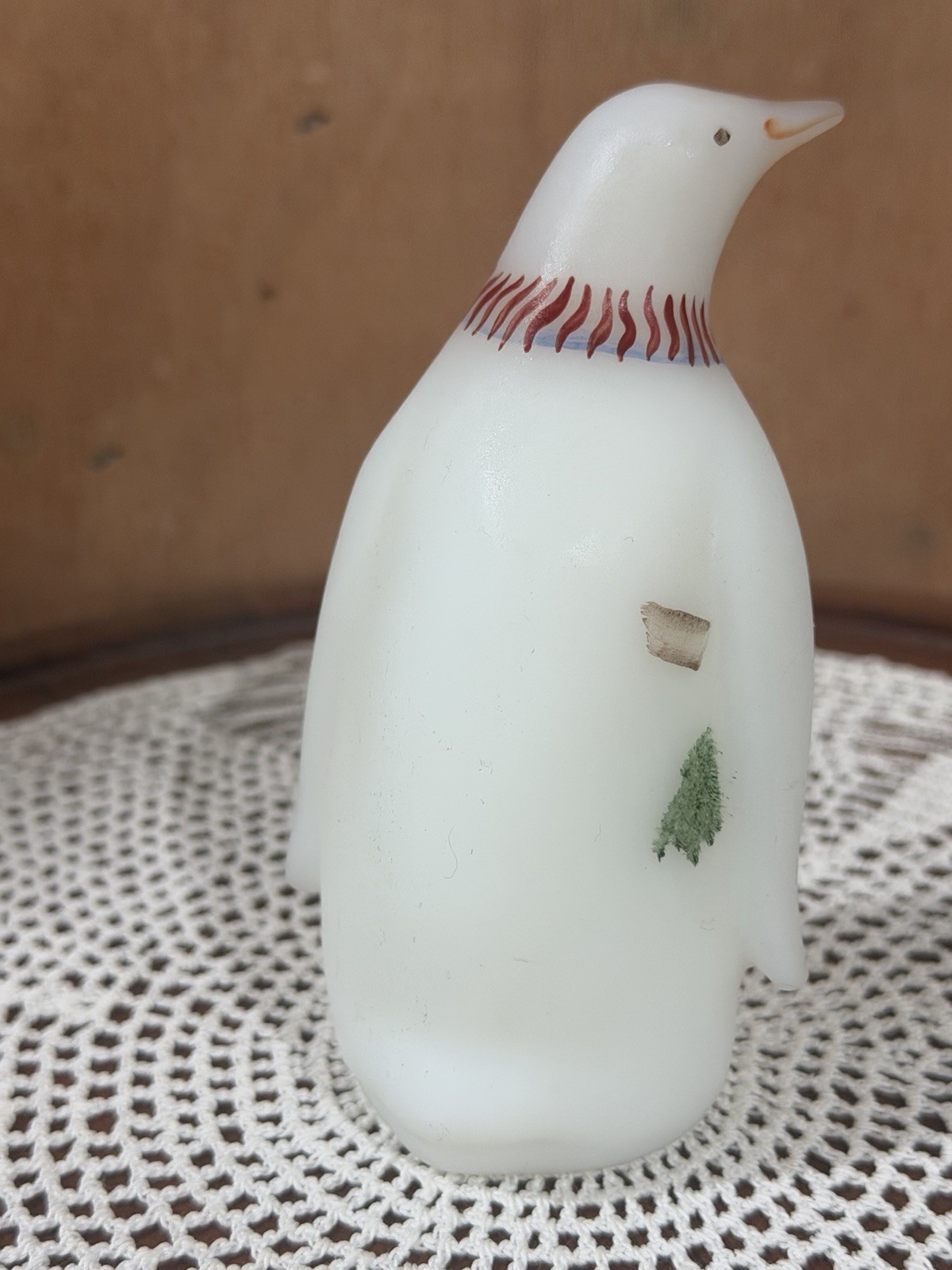 95th Anniversary Vintage Fenton 2000 Christmas Penguin Hand Painted Signed