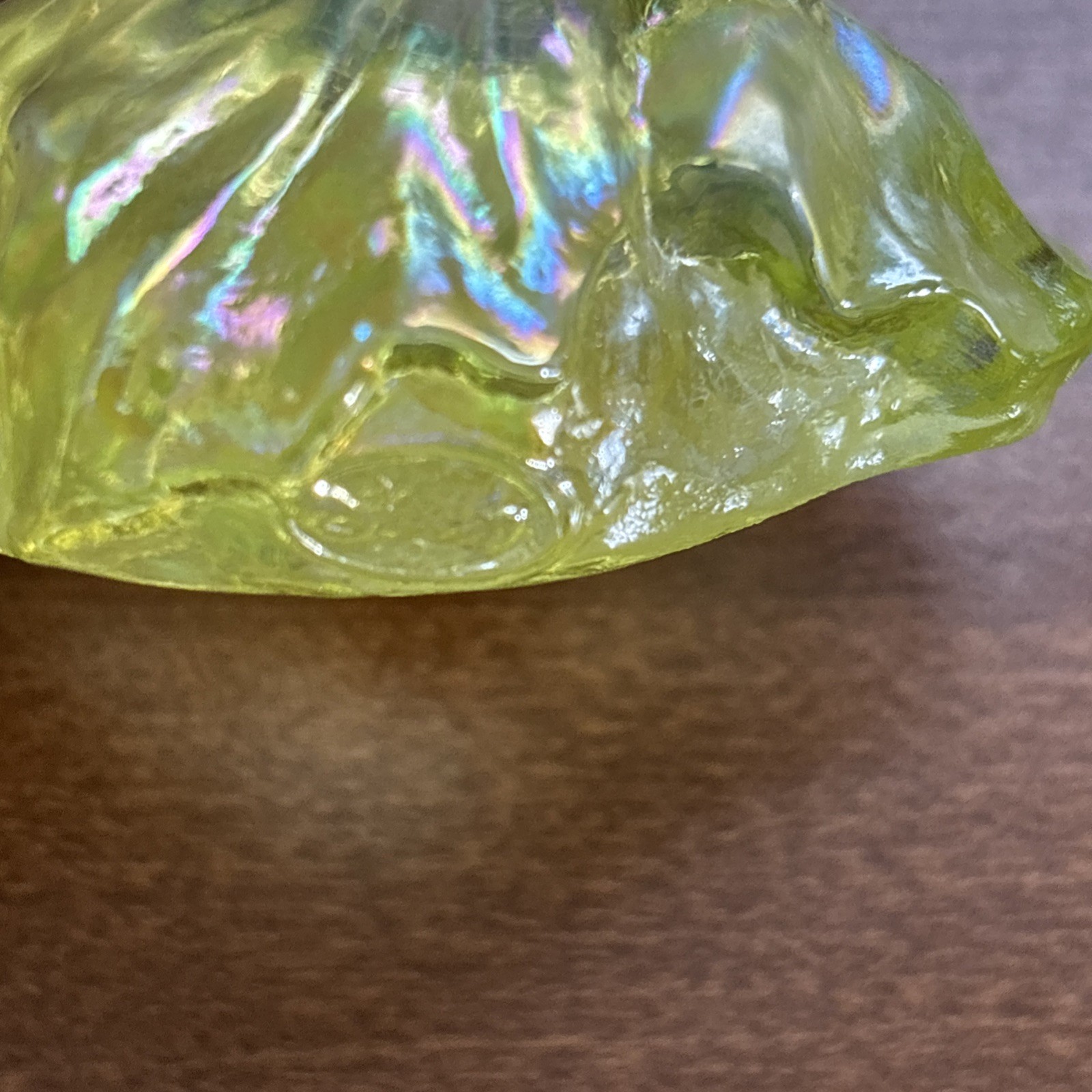 Fenton Topaz Opalescent Vaseline Glass Hummingbird Figurine 100 Years 2005 Glows