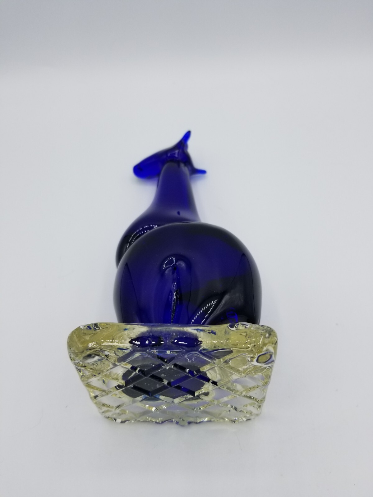 Vintage Studio Cobalt Blue Art Glass Giraffe Figurine Hand blown Paperweight
