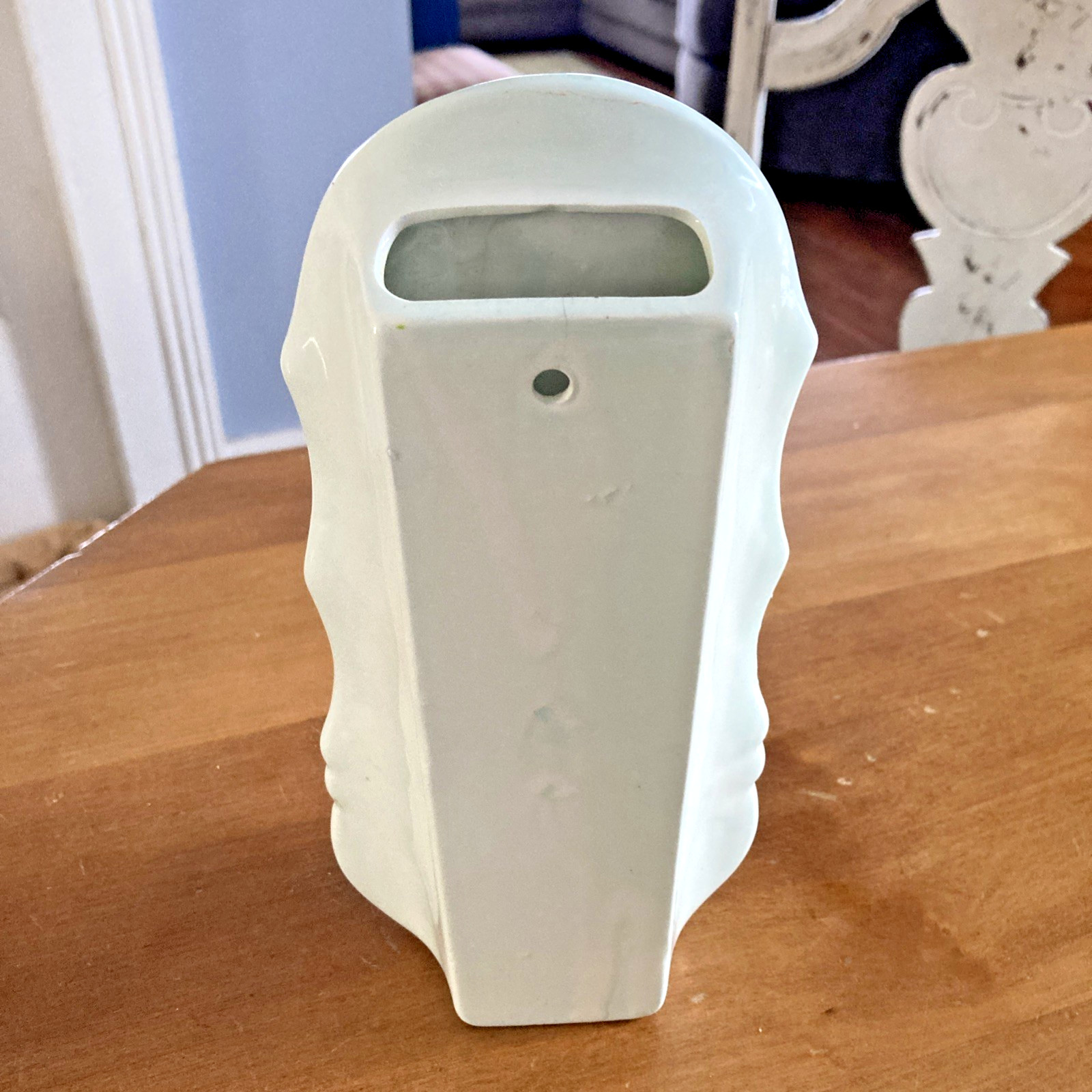 Beautiful Vintage Delft Ceramic Pottery Wall Vase And Candle Holder 8 in x 4 in