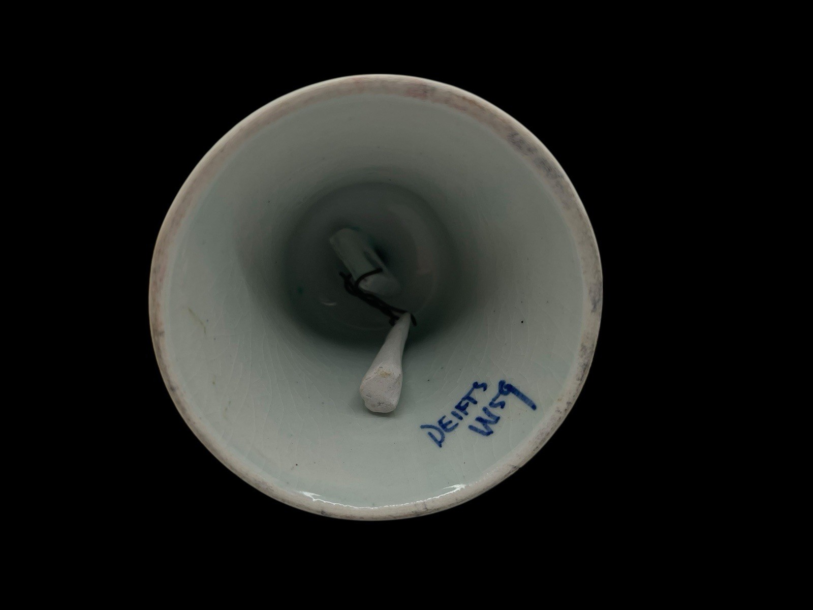 VTG Holland Delfts Blue Porcelain 3″ Bell Blue White Wind Mill Village Houses