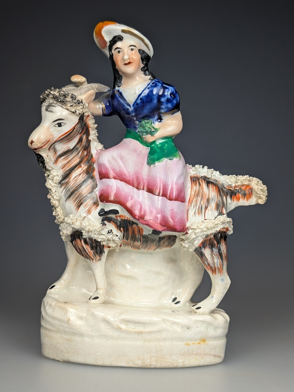 Antique Early 19th Century Staffordshire Figure Princess Victoria Riding Goat