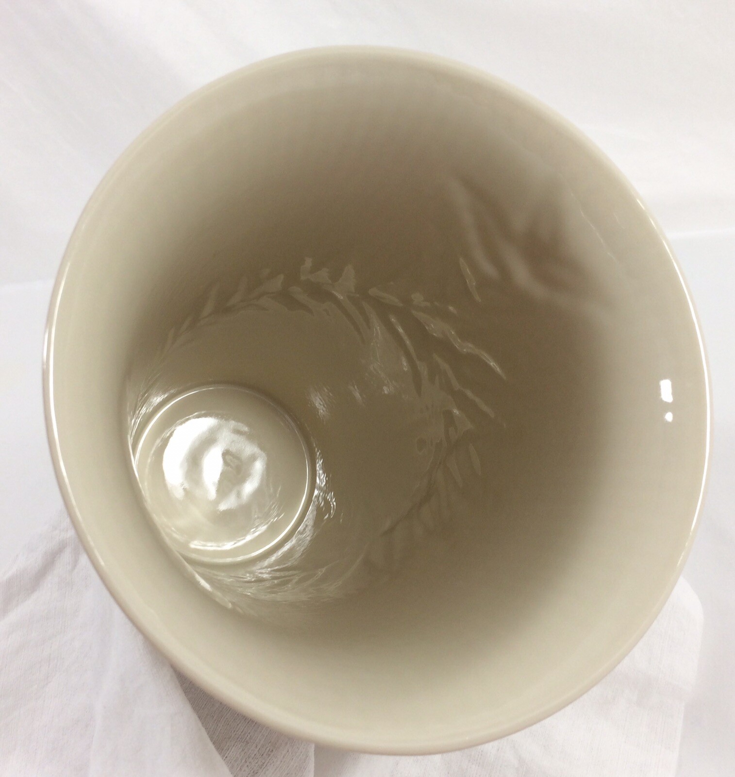 LENOX Natures Impression Woodland Leaves Embossed Vase 10″ Tall Vtg RARE NWOT