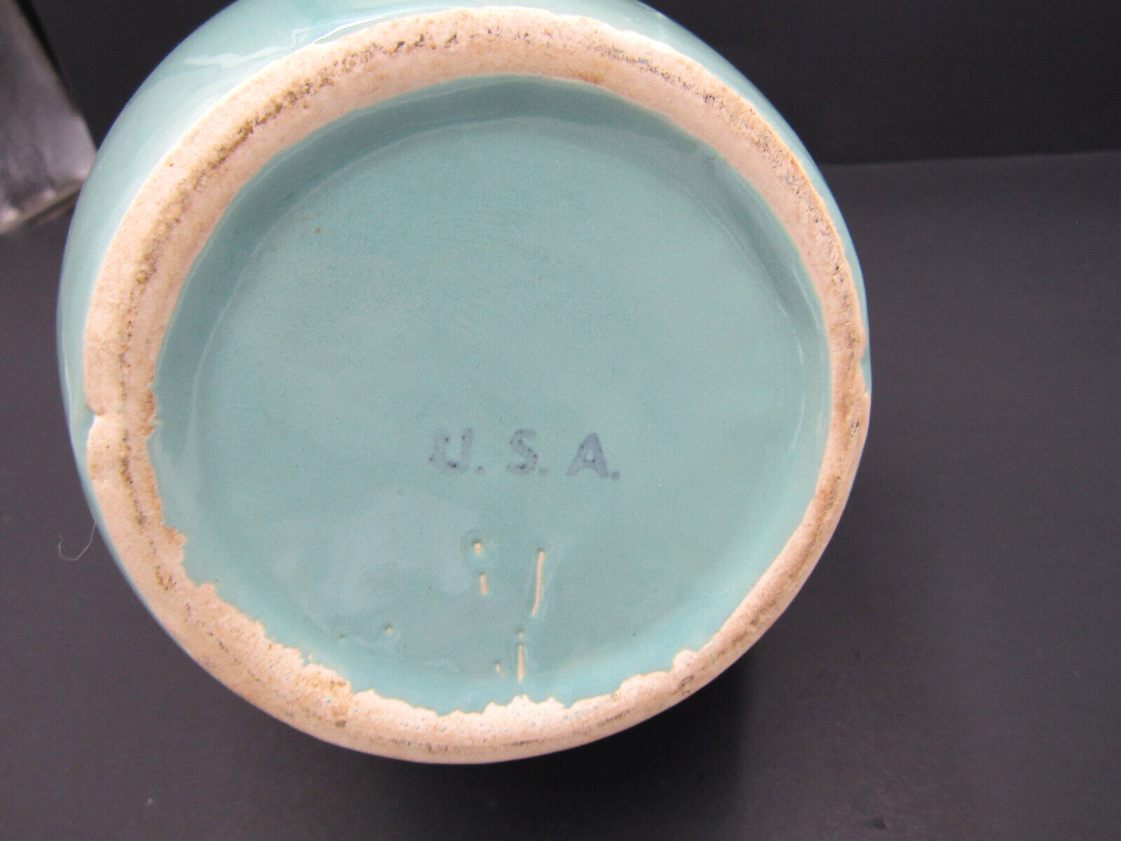 Pottery Vase Pitcher Planter Vase Mint Green USA 8.5″