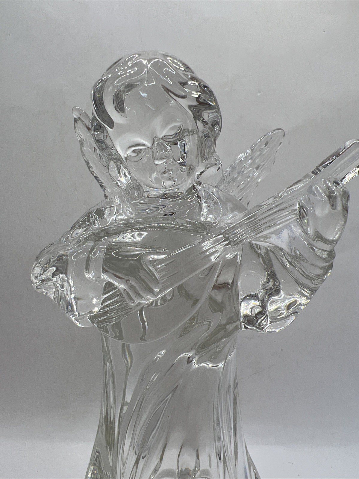 Mikasa Crystal Angel Playing Mandolin Herald Collection 8 1/4” Tall Germany