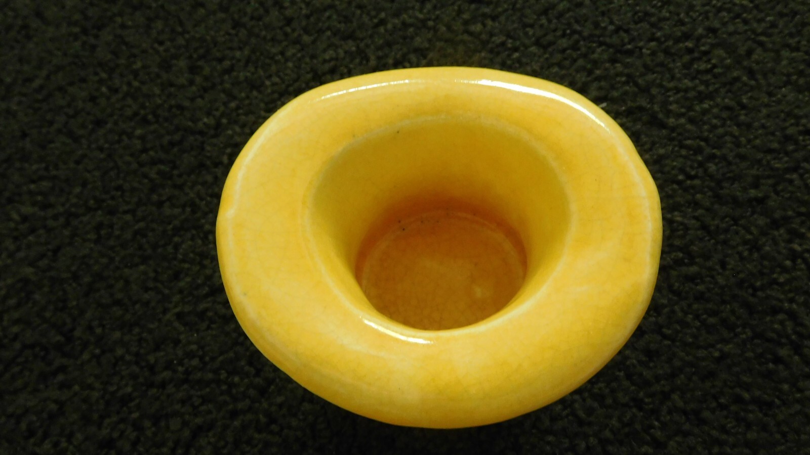 Vintage Pottery Yellow Top Hat Planter Vase