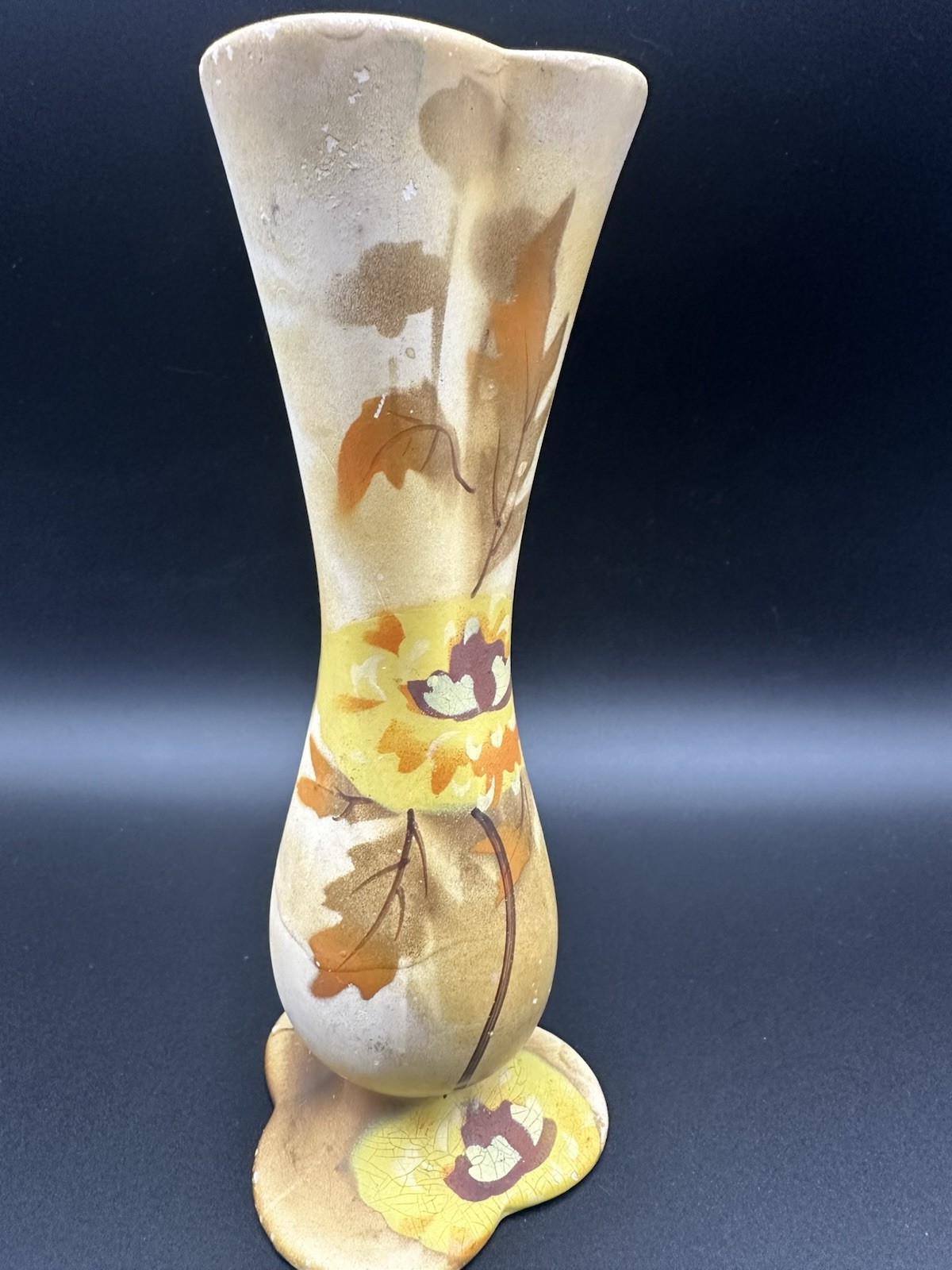 Antique Vase Vintage Royal Crown Pottery Vase Made in England Mid 20th Century