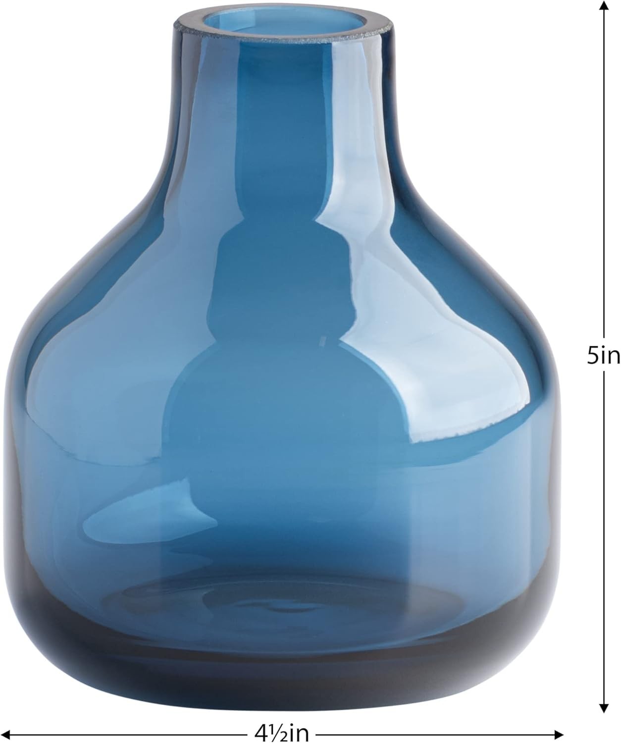 Versatile 5″ Tall Blue Glass Vase – Ideal for Blooms & Elegant Centerpieces