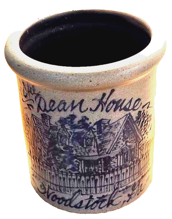 1994 Pottery Utensil Crock Commemorate Historic Georgia Dean 1875 House Decor