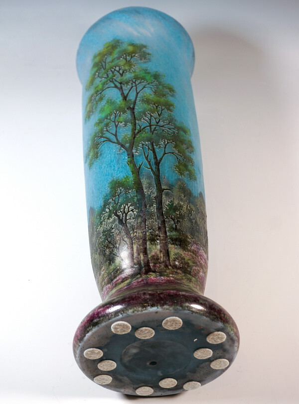 Daum Nancy Jugendstil Cameo Glass Vase France Spring Landscape H:49 CM