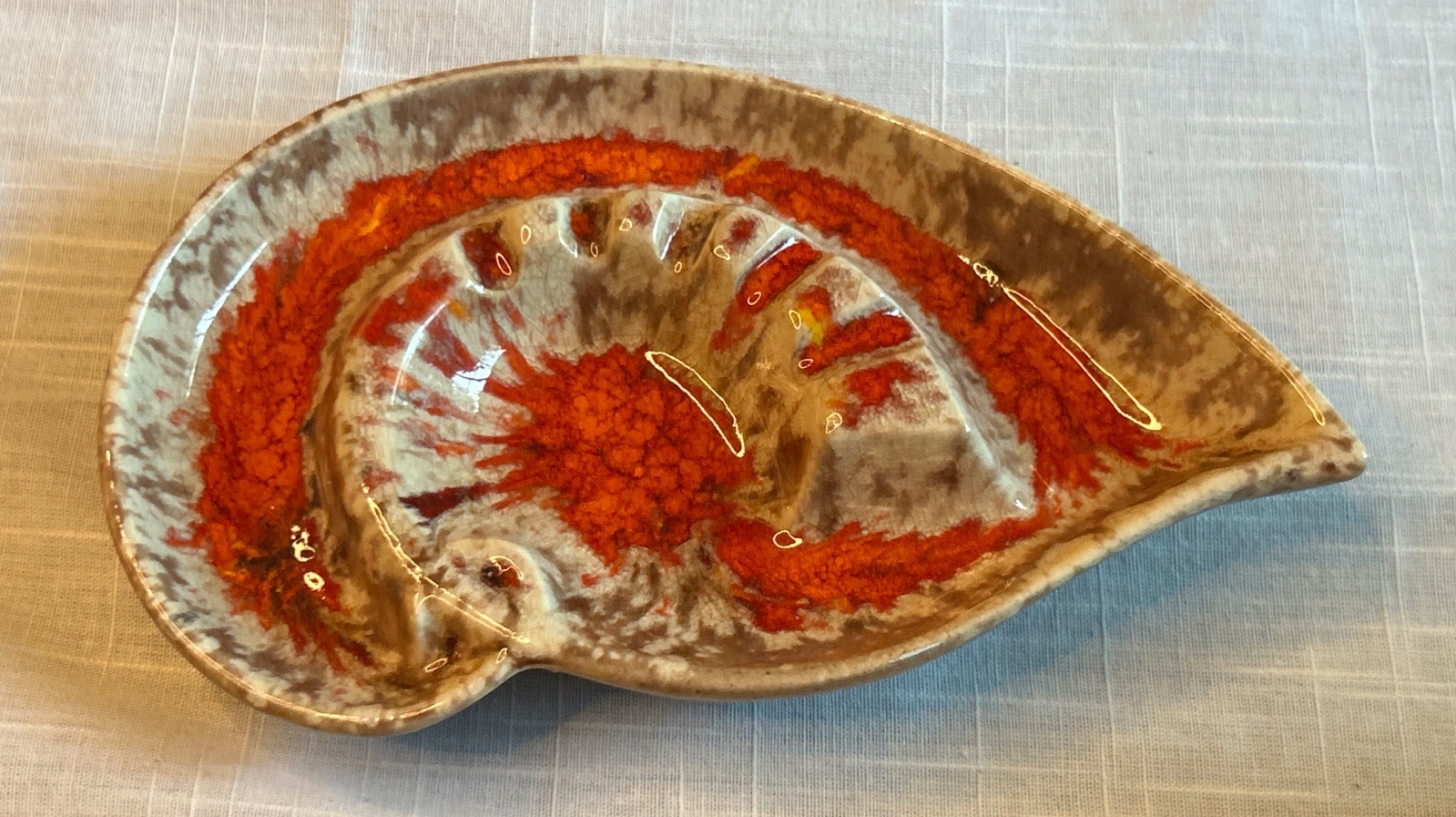 Vintage Pottery Ashtray 8″ X 5″ inch – USA MCM – Mid Century Modern