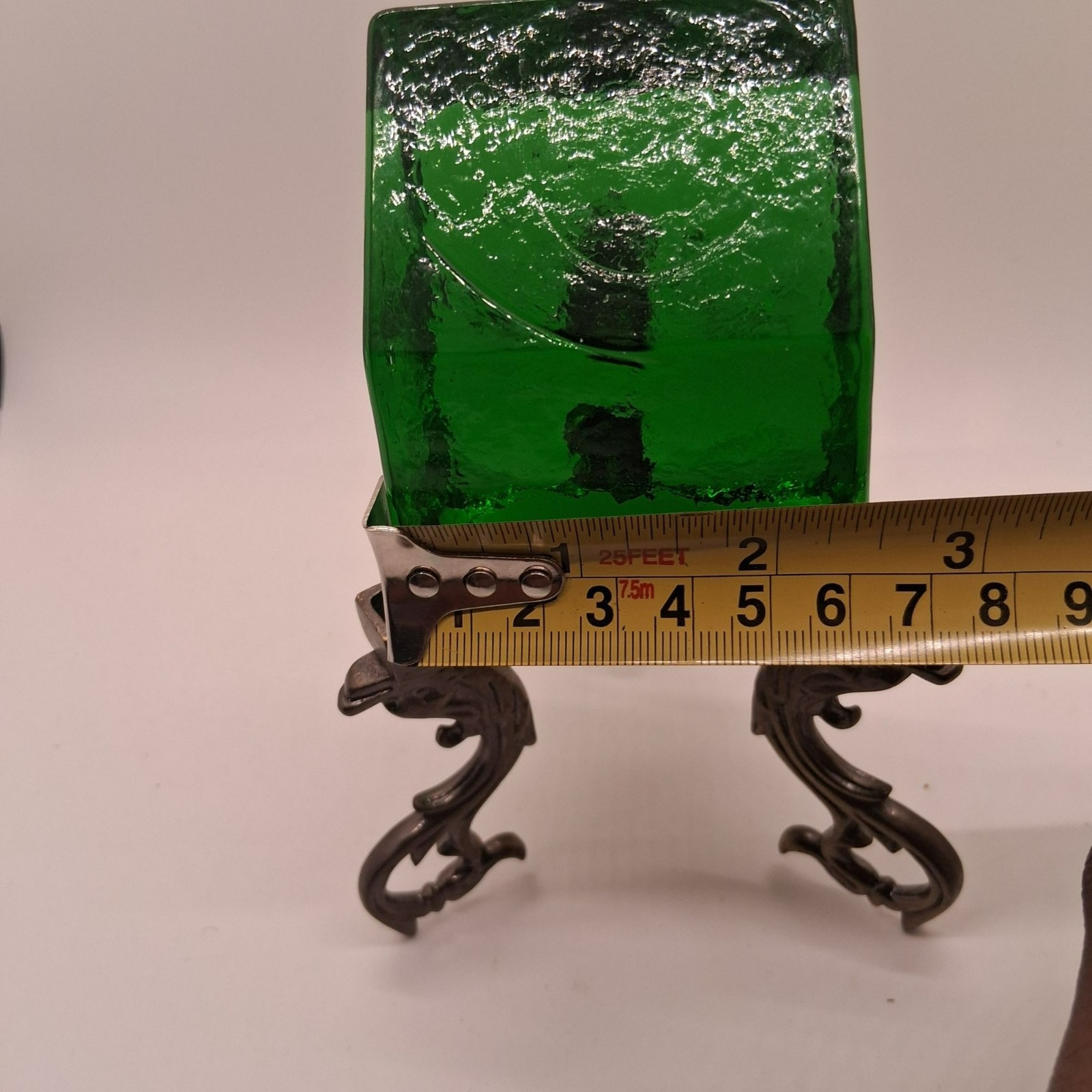 Rare V Nason Murano Glass House Paperweight Signed Green Vintage 3″x 2.5″x 2.5″