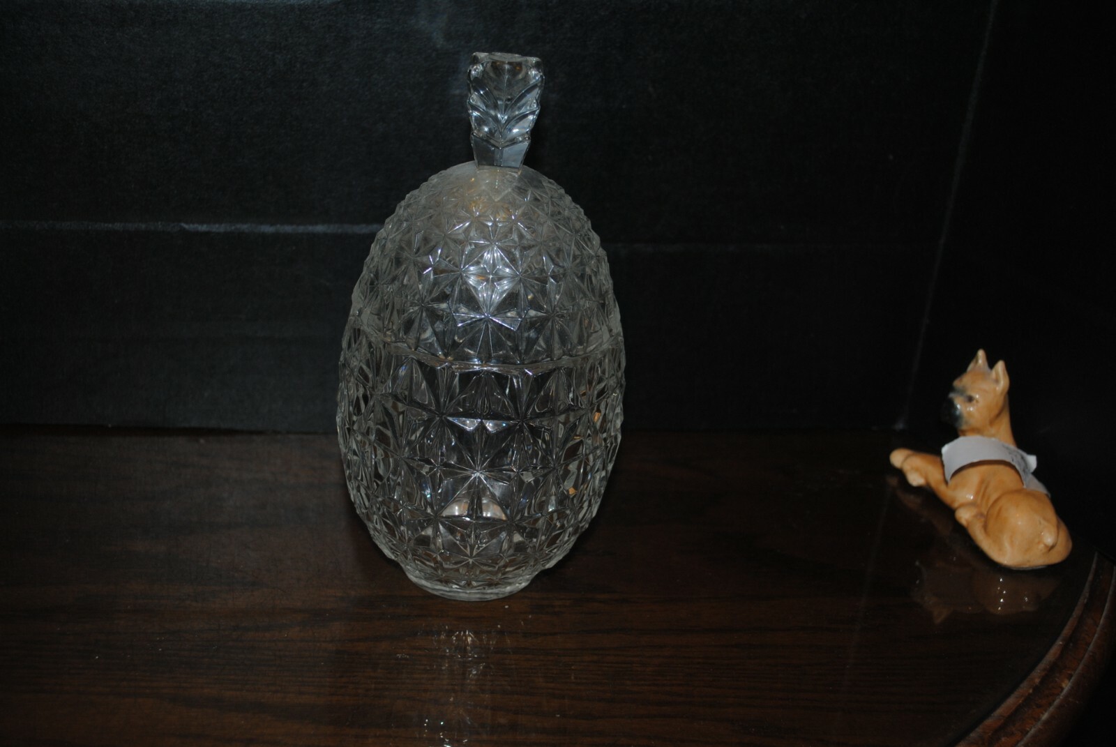 Molded Glass Pineapple about 8 1/2 inches tall and about 4 inches wide