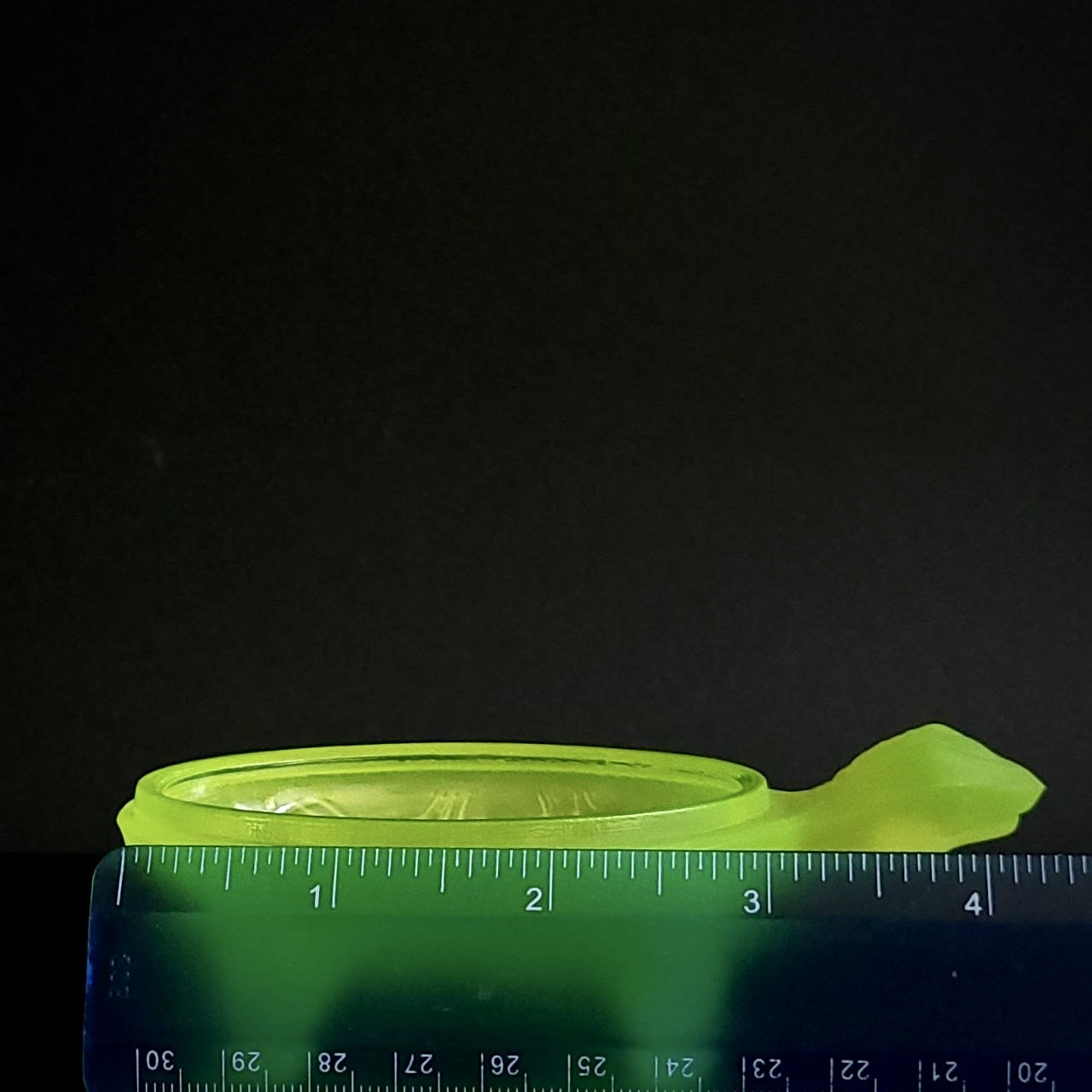 Uranium Glass Trinket Box Turtle Art Deco Vaseline Yellow Frosted Glass Box