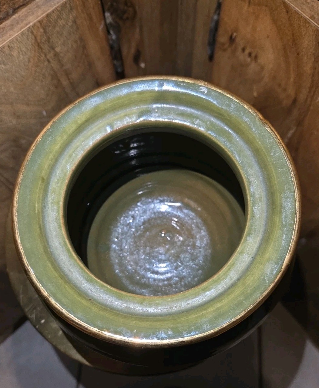 Vintage Rosenthal Netter Thai Silk Italian Pottery Vase Planter Blue Green Gold