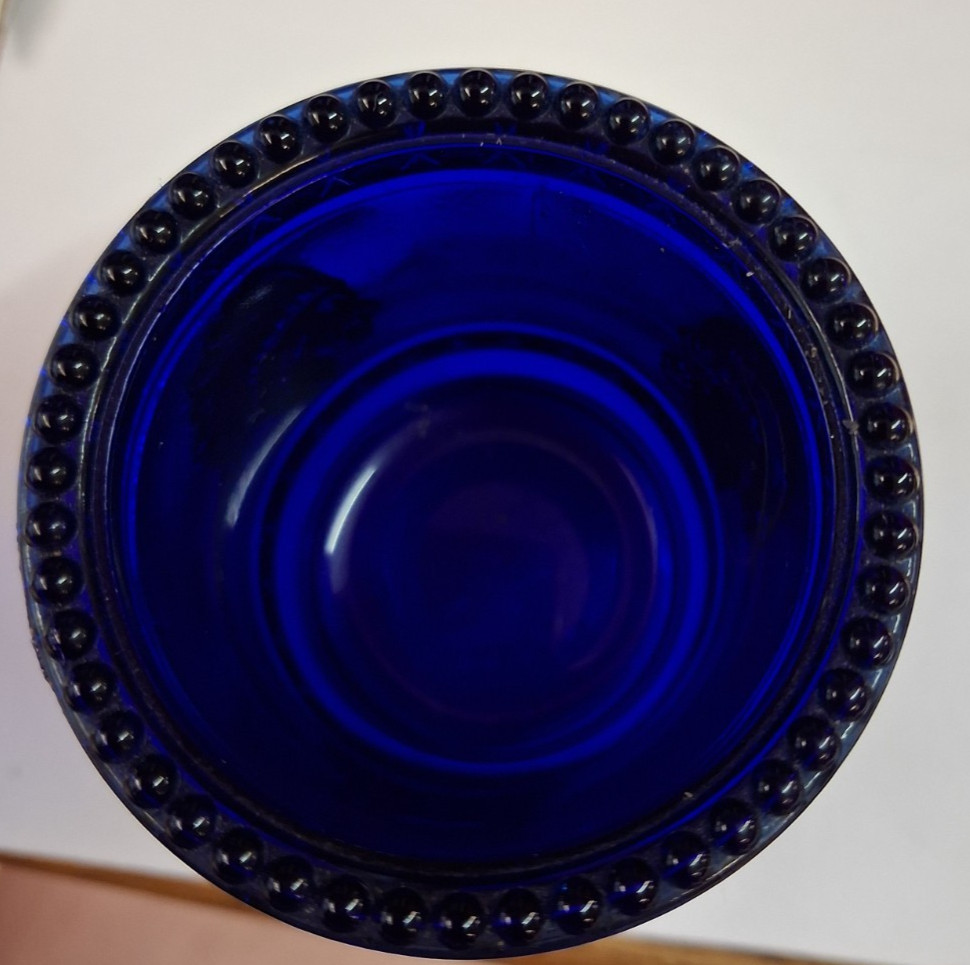 Original Maude St Clair Bicentennial Toothpick Holder Cobalt Blue Gold 1776-1976