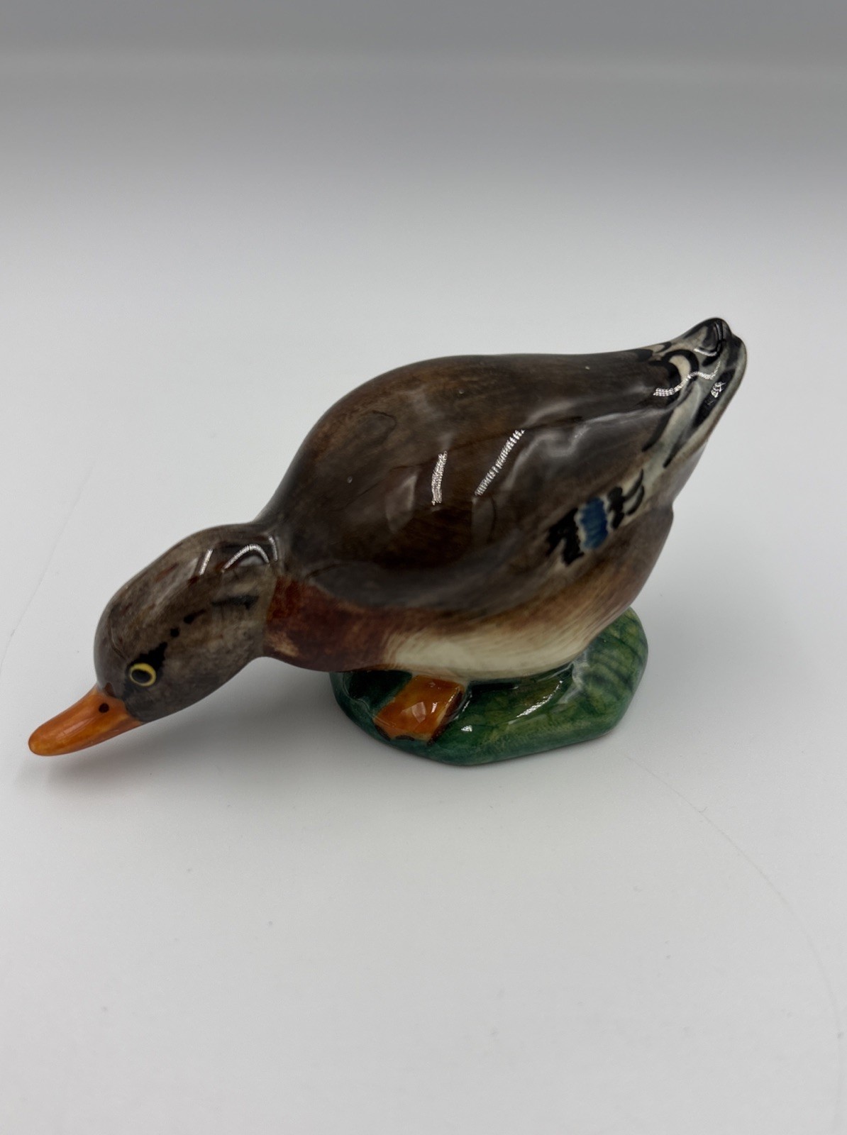 Gort USA Company Mallard Duck Bird Bone China Figurine Signed 59B 3” Long