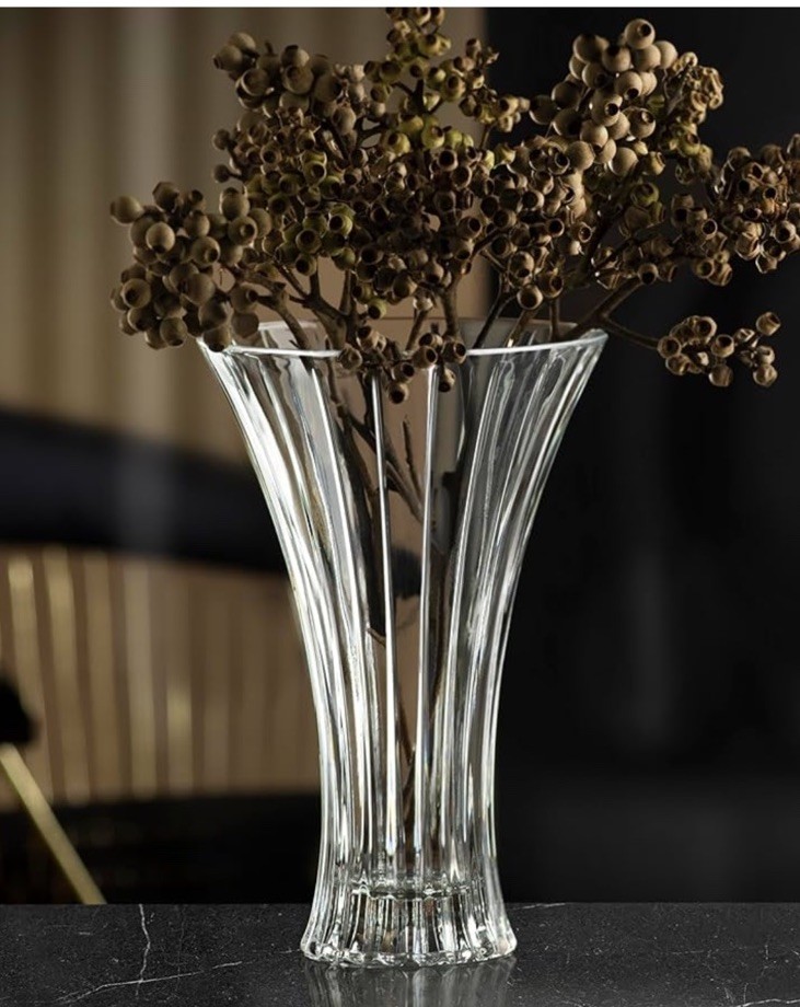 RCR Italian Crystal Glass Ultra Clear Vase Florero Luxion